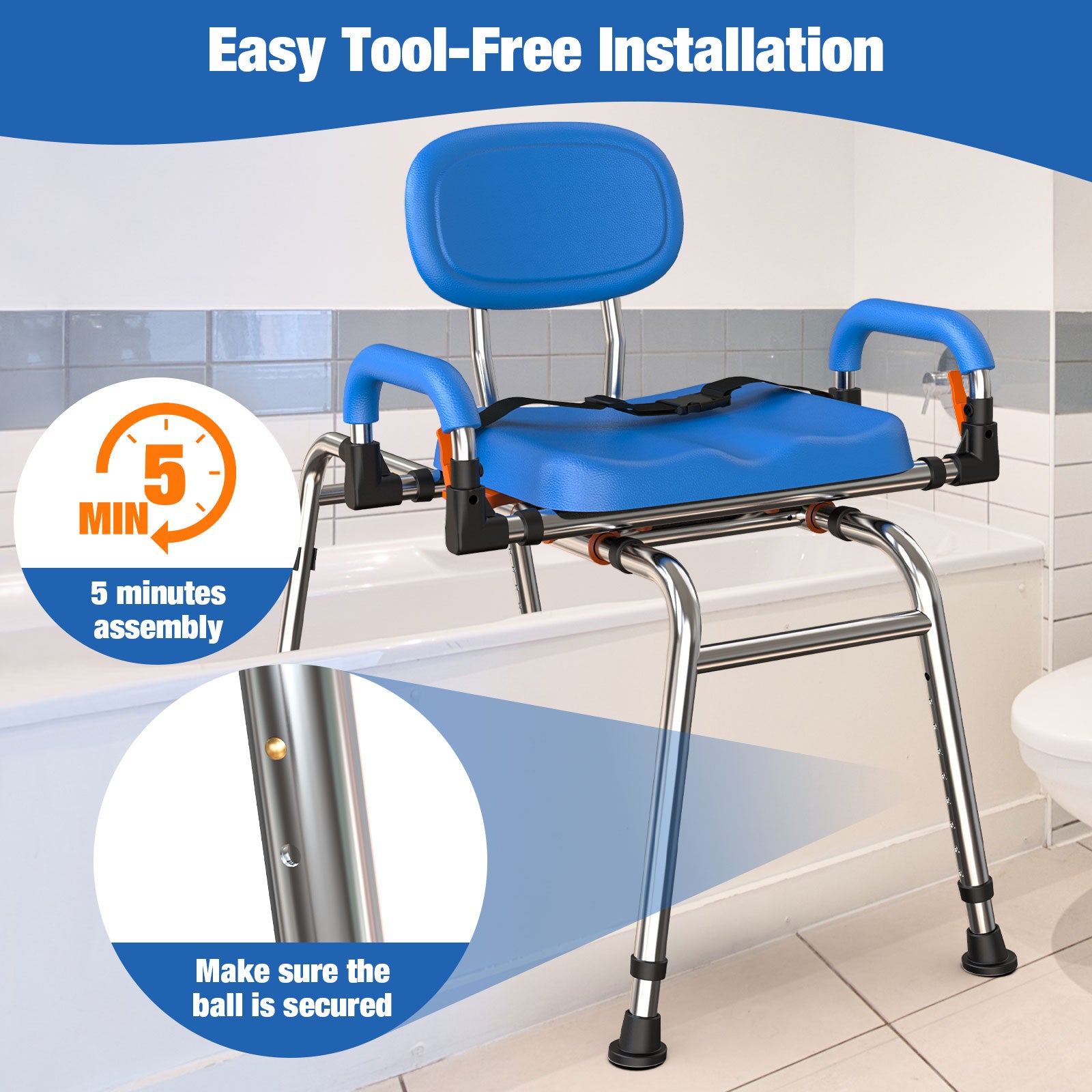 easy-to-install shower chair