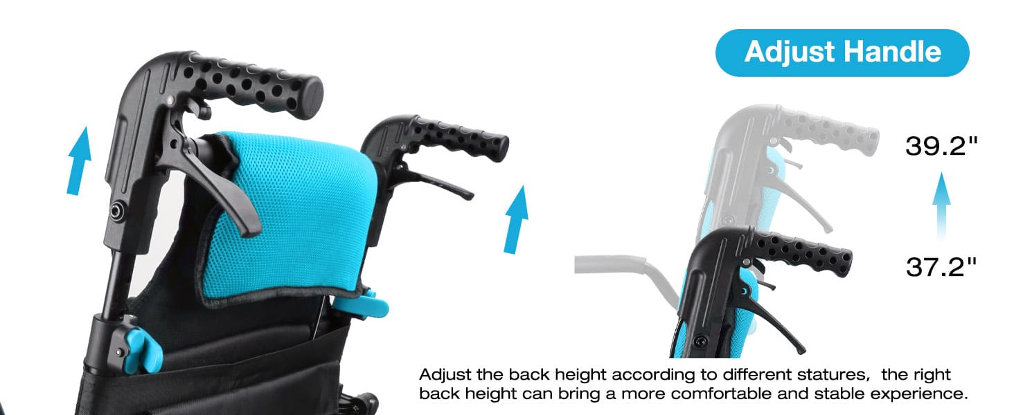 Adjustable Whlicks Wheelchair with backrest height adjustment feature on a white background