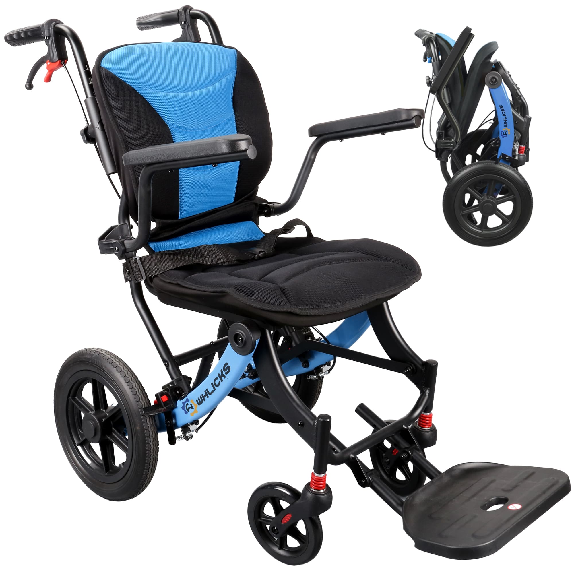 A04S Foldable Wheelchair – Ergonomic Travel Chair with 11″ All-Terrain Wheels
