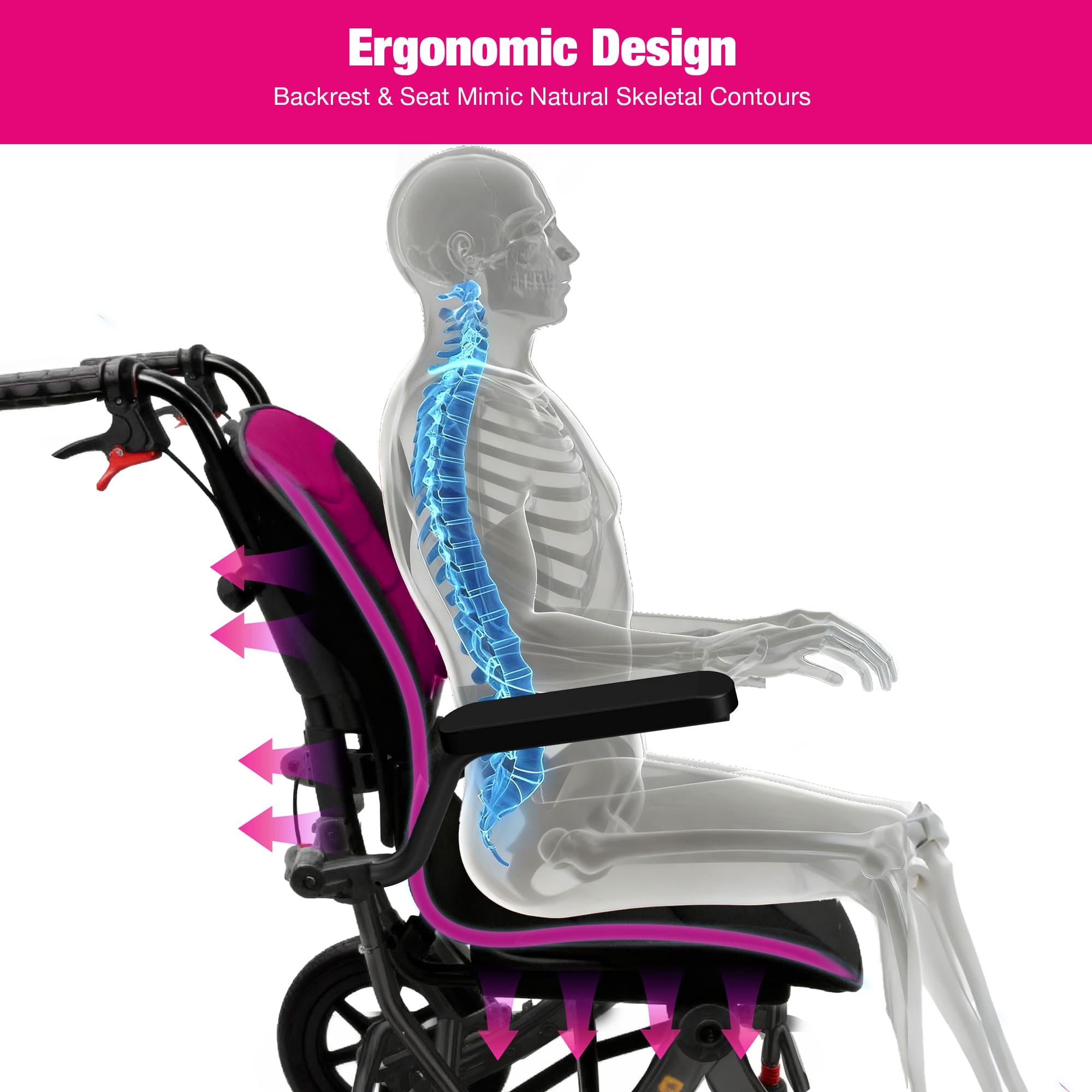 electric wheelchair with removable battery a04s#pink