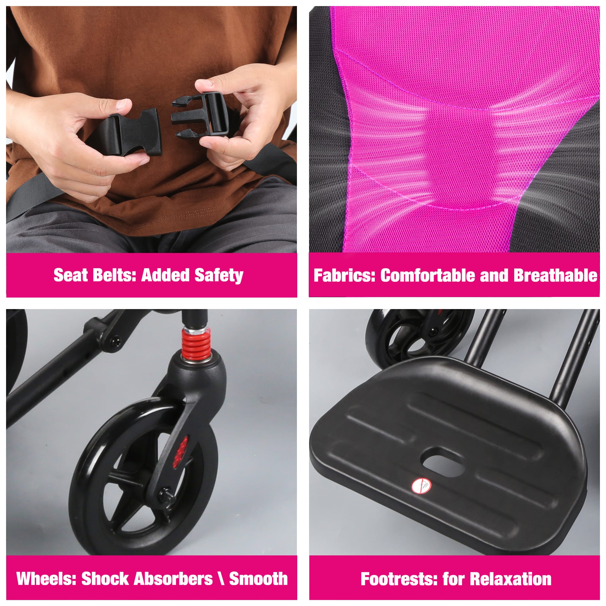 A04S Foldable Wheelchair – Ergonomic Travel Chair with 11″ All-Terrain Wheels