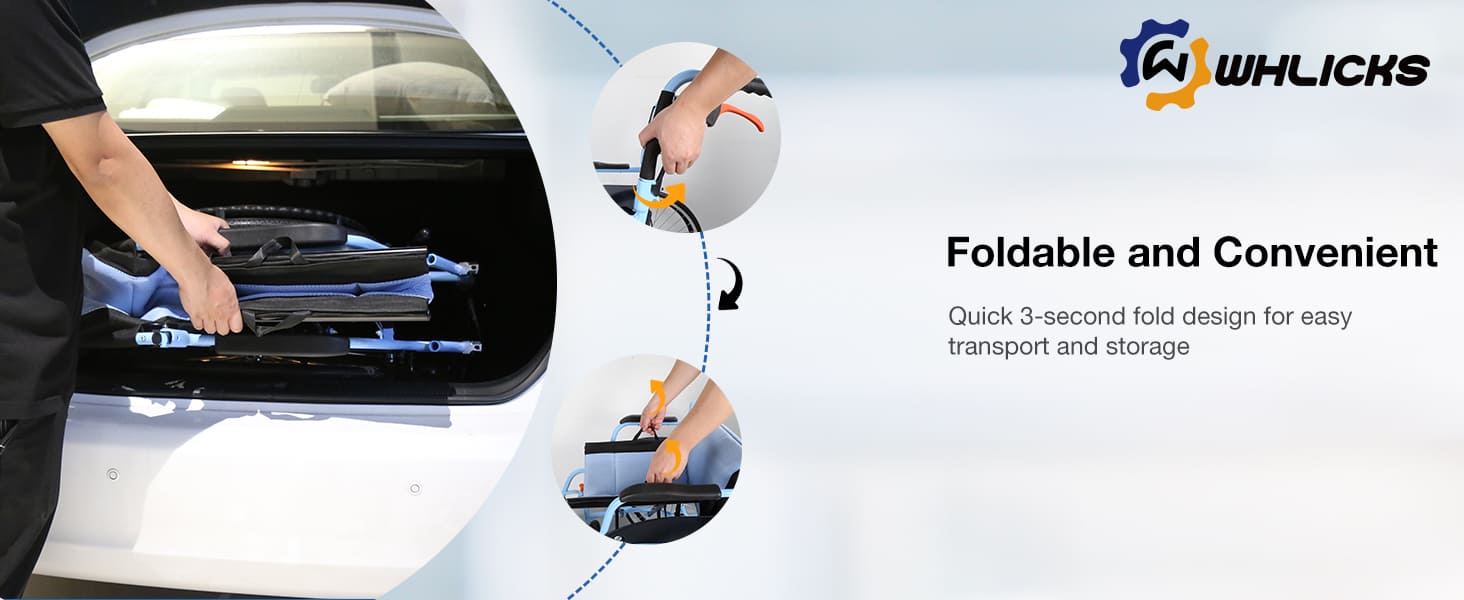 Foldable car storage system with WHLICKS branding and text on a white background