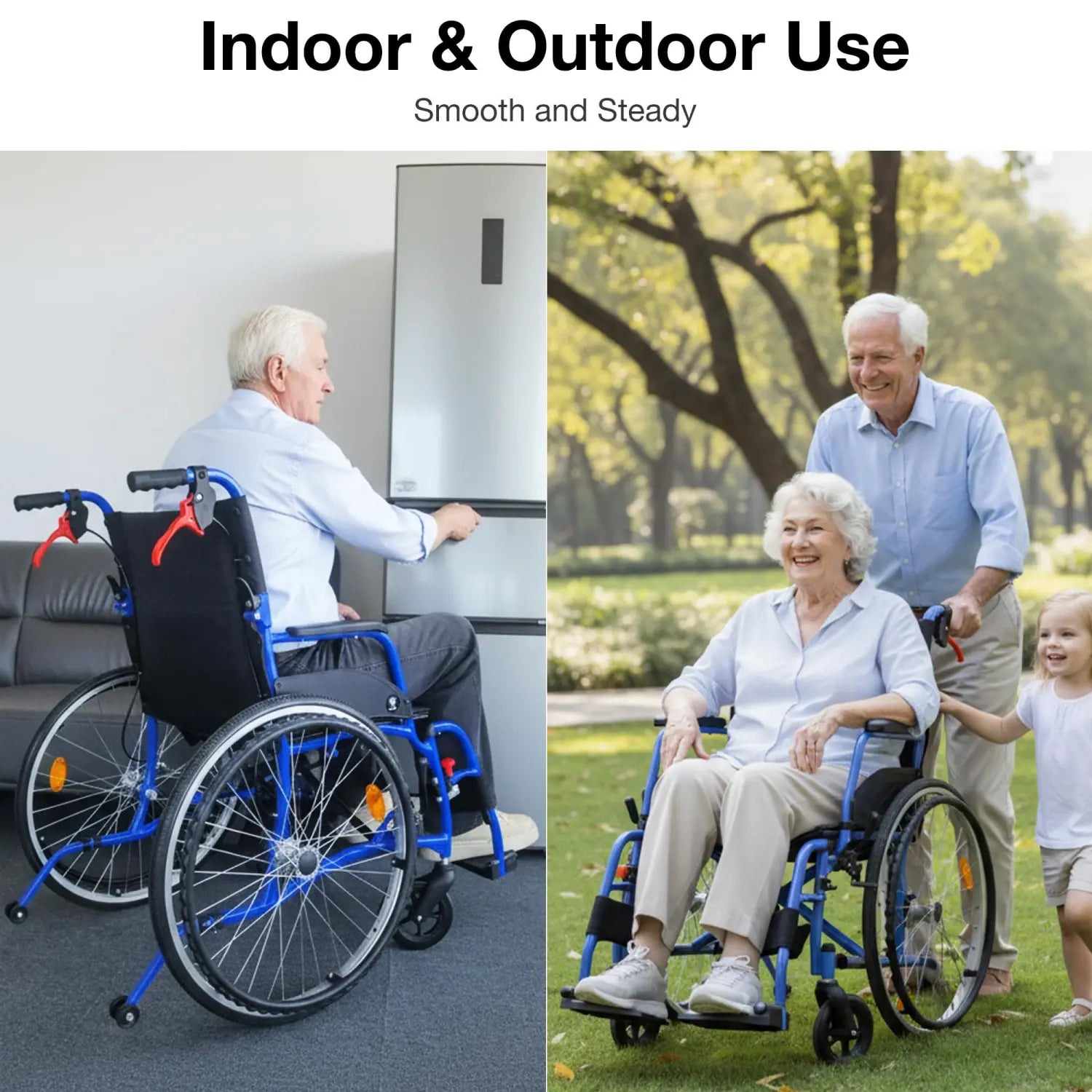 Lightweight Manual Wheelchair with Quick-Release Wheels