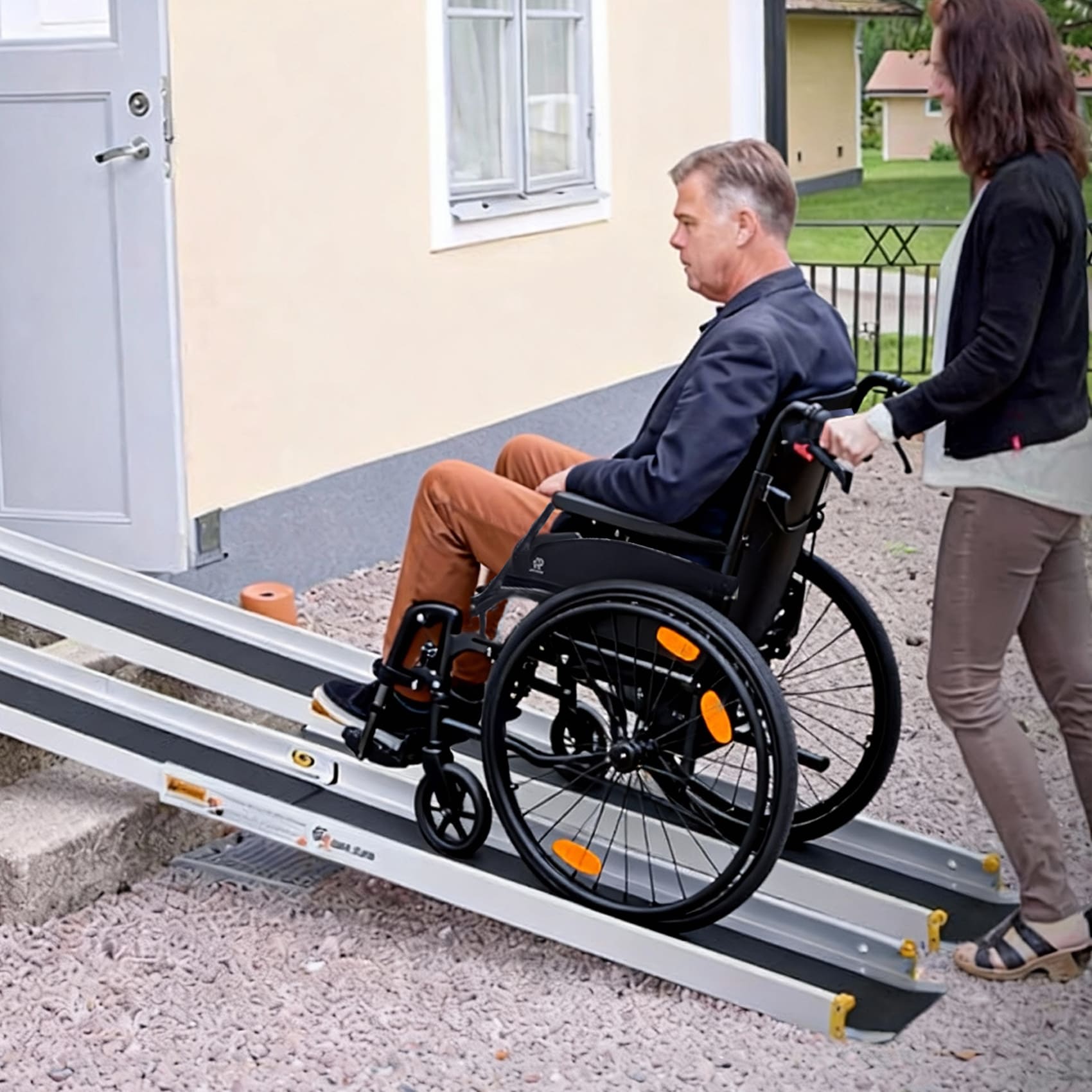 WHLICKS Manual Wheelchair & Telescopic Ramp Bundle