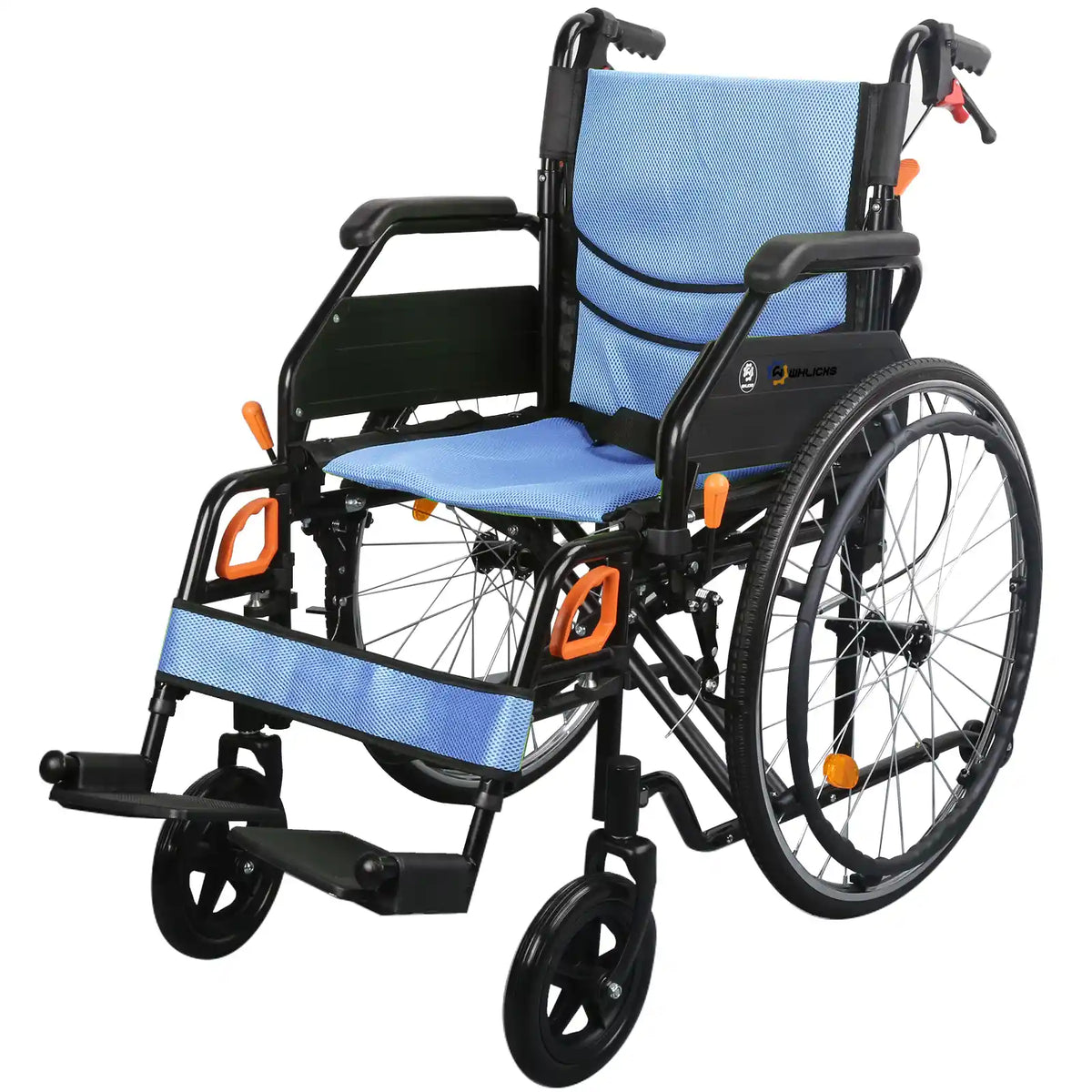 Manual Wheelchair for Adults with Quick-Release 24" Rear Wheels