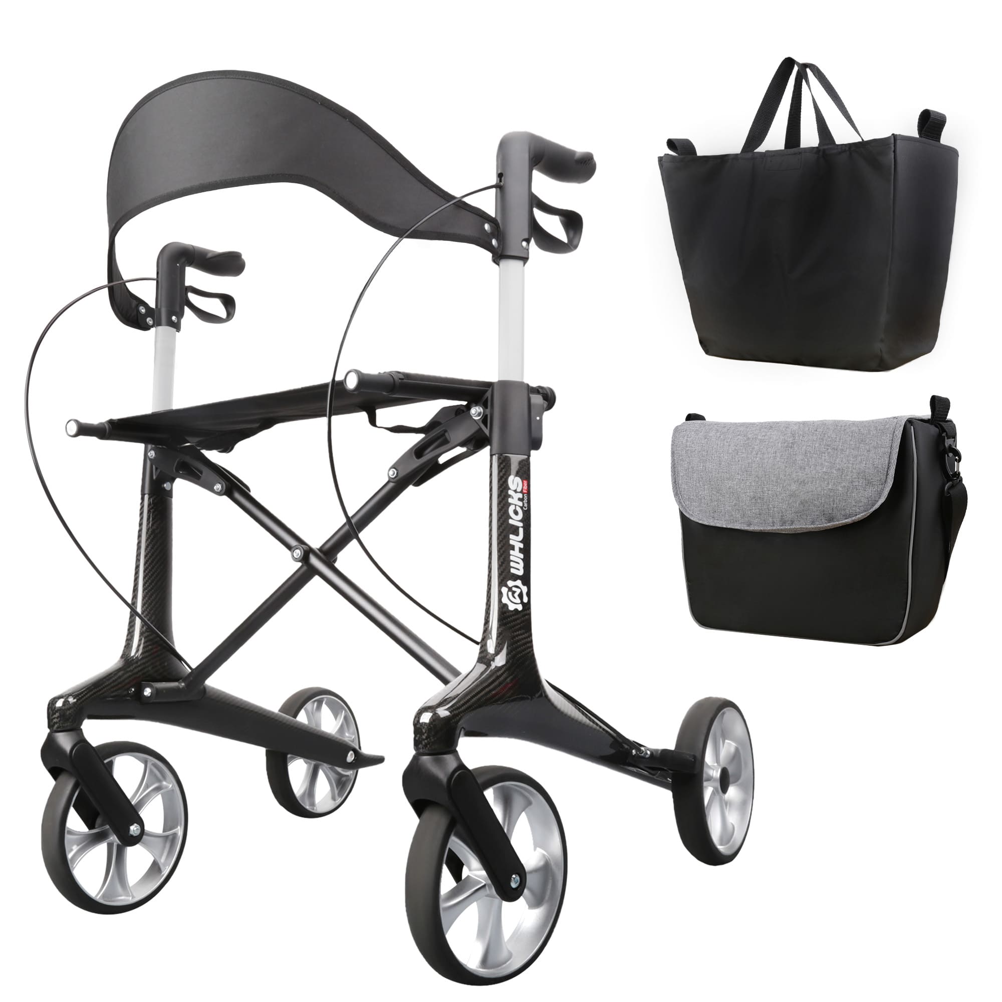 Ultra-Light Carbon Rollator Walker – Foldable, Strong, and Travel-Friendly