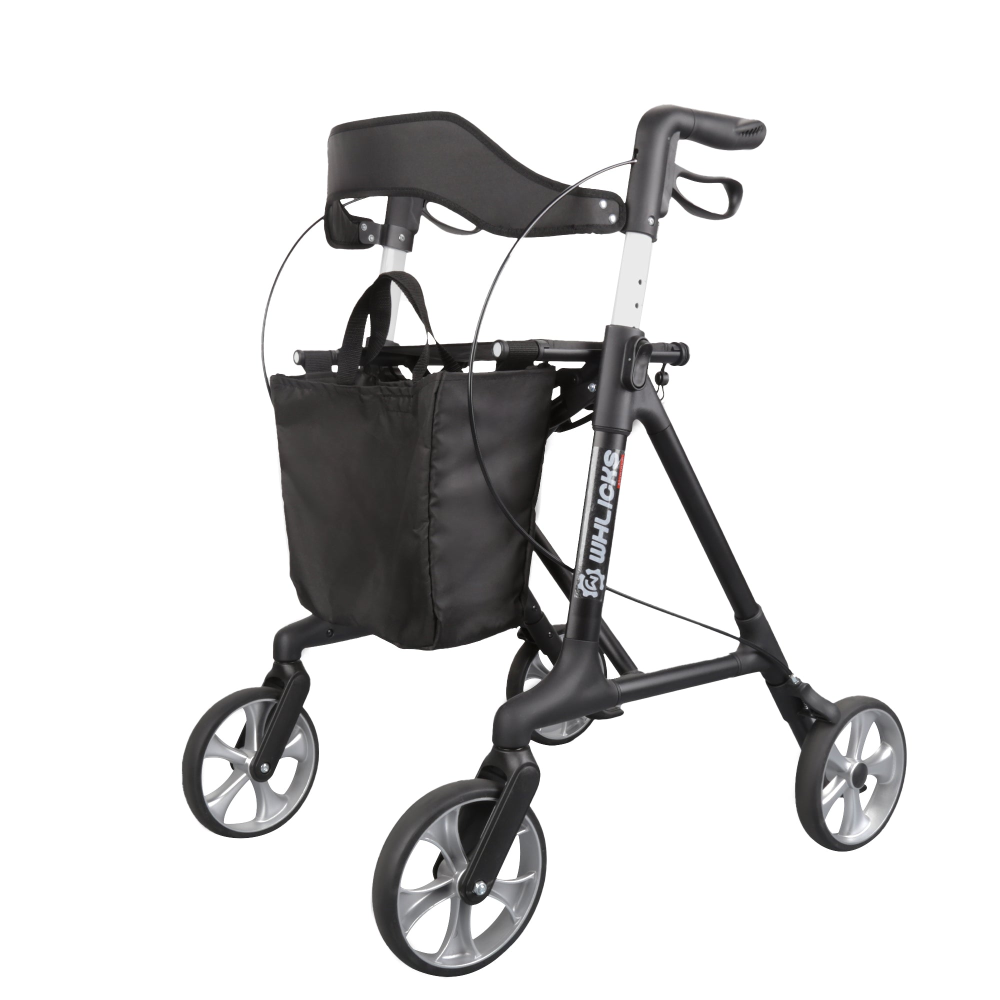 Foldable Heavy-Duty 4-Wheel Rollator with Seat & Brakes – Supports