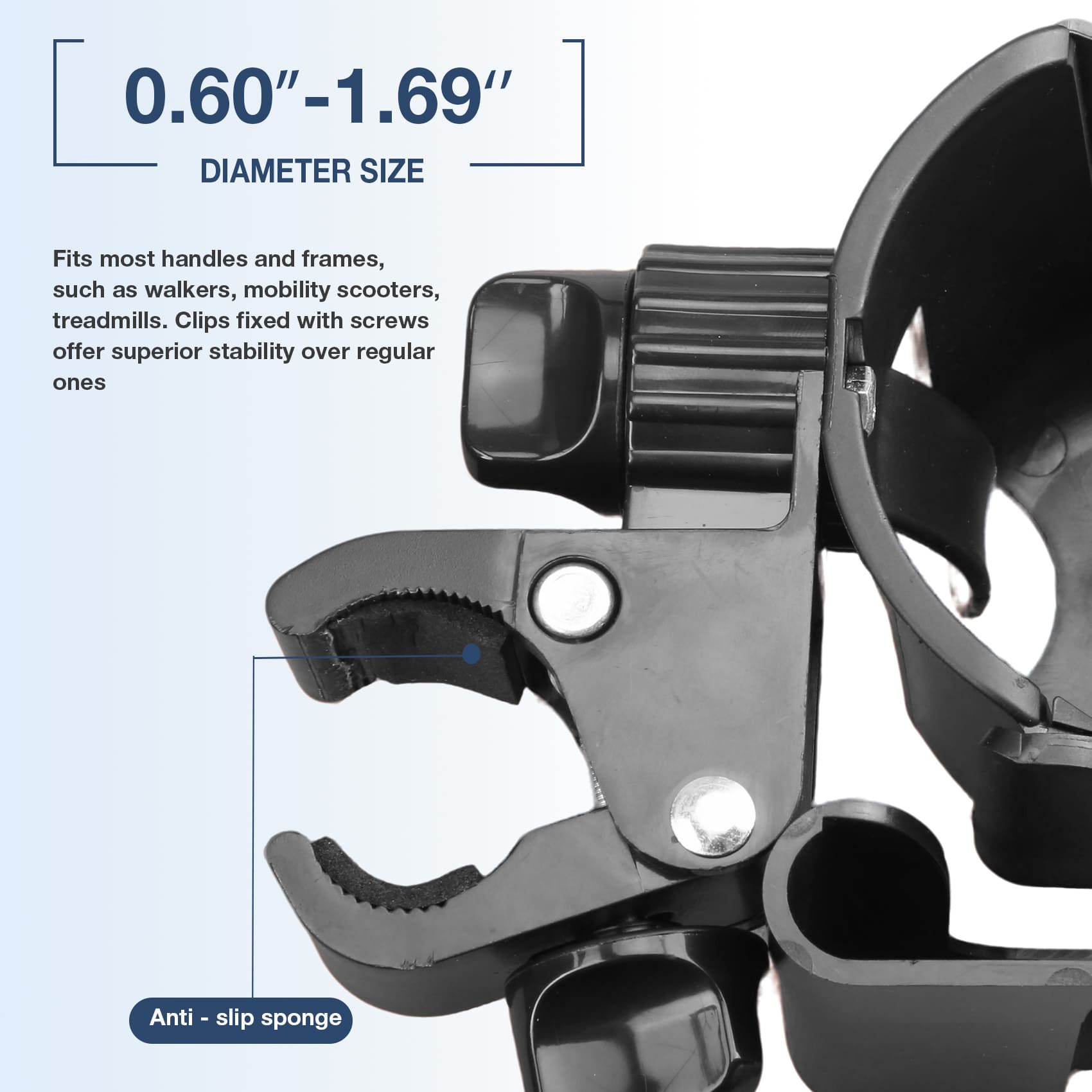 Hands-Free 2-in-1 Cup & Phone Holder for Seniors – Fits Walkers, Rollators & Wheelchairs