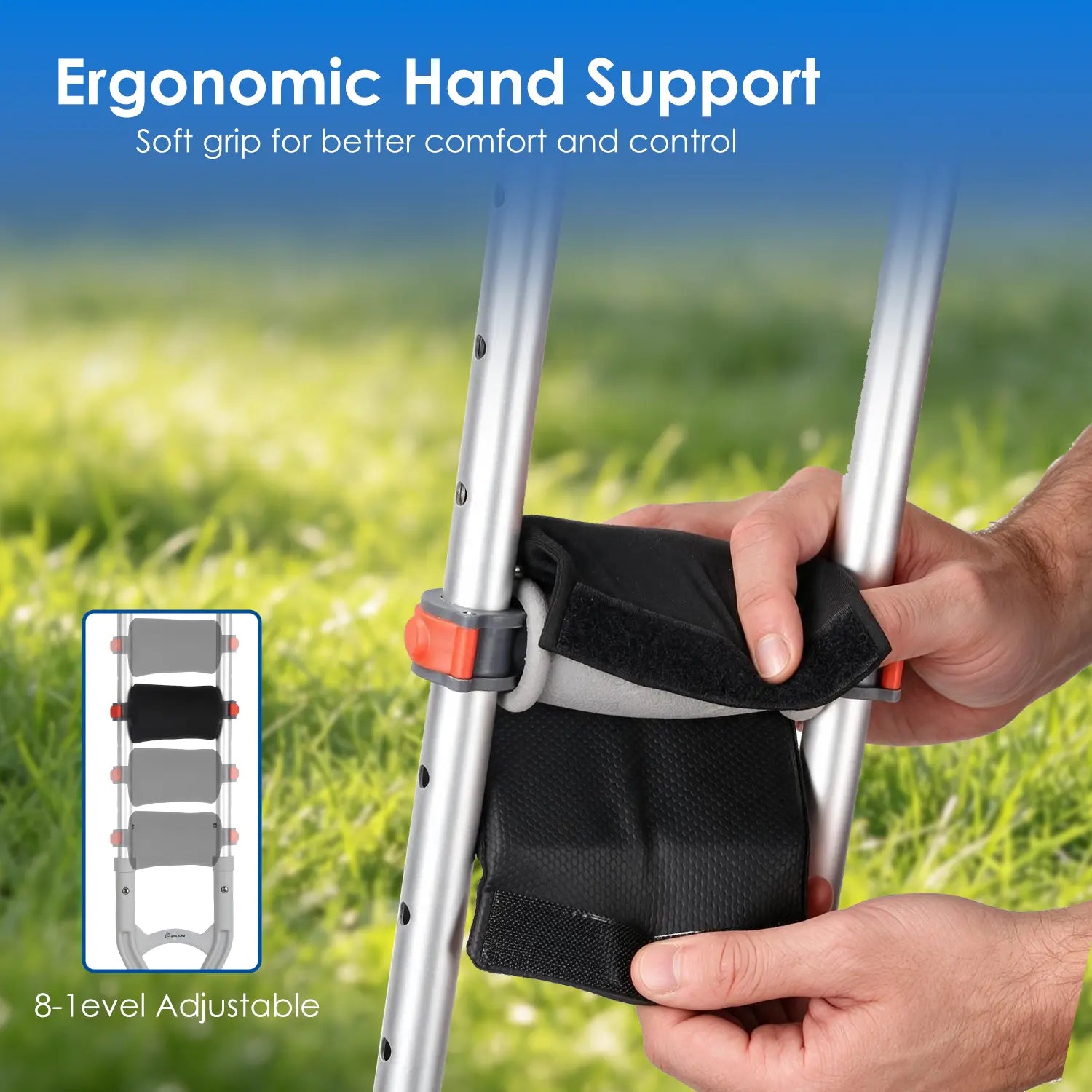 Ultra-Light Heavy-Duty Crutches with Multi-Point Adjustment