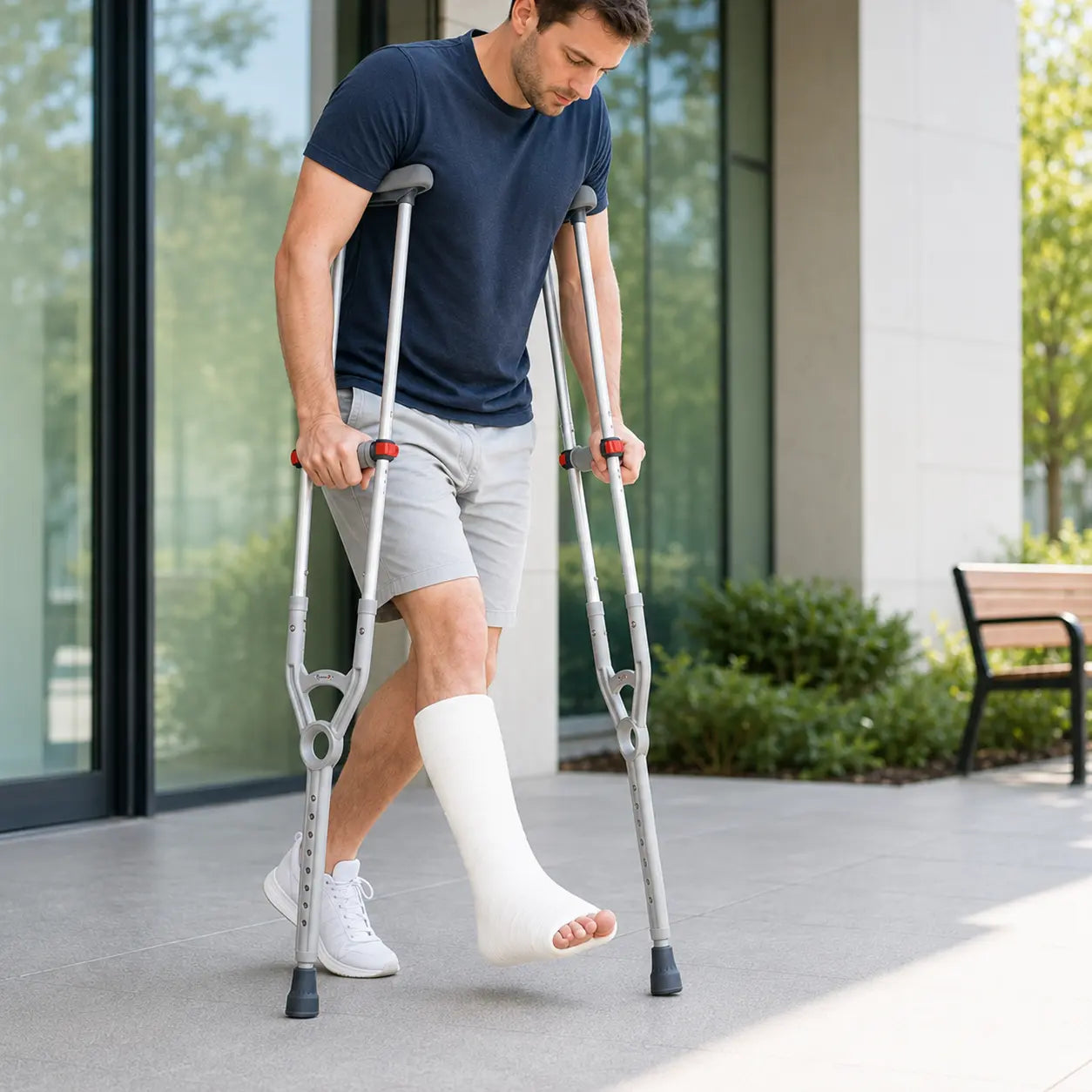 Ultra-Light Heavy-Duty Crutches with Multi-Point Adjustment