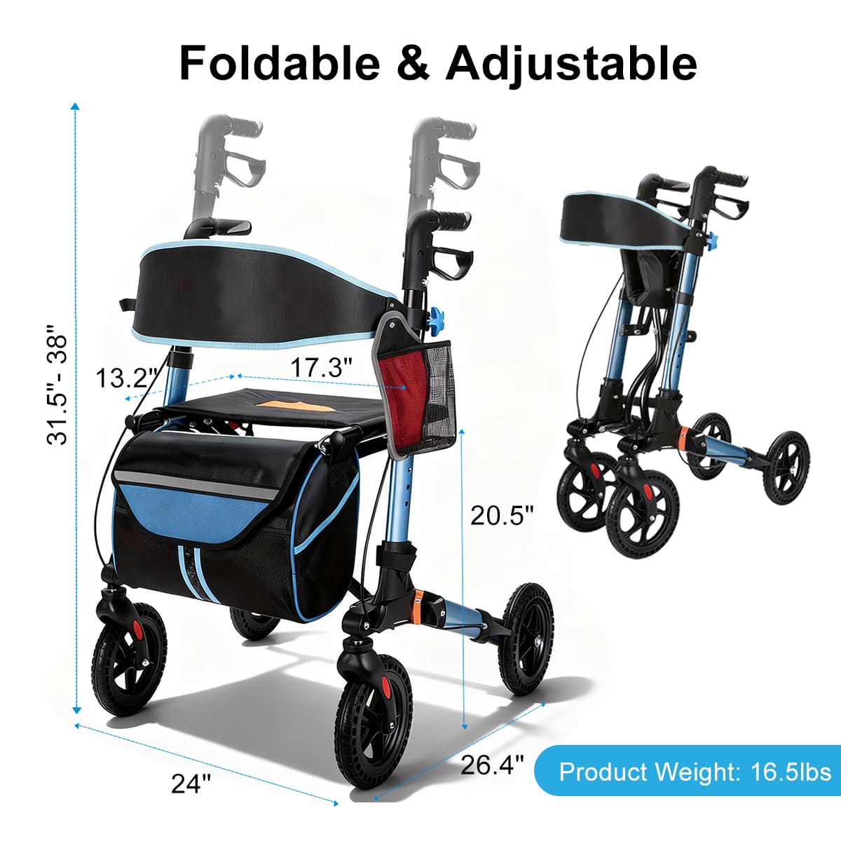 lightweight and foldable walker
