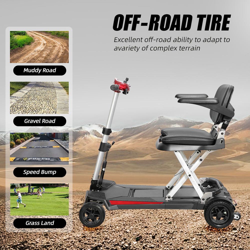 Mobifree Manual Folding Mobility Scooter for Seniors Portable Travel Mobility Scooter Easy Transport