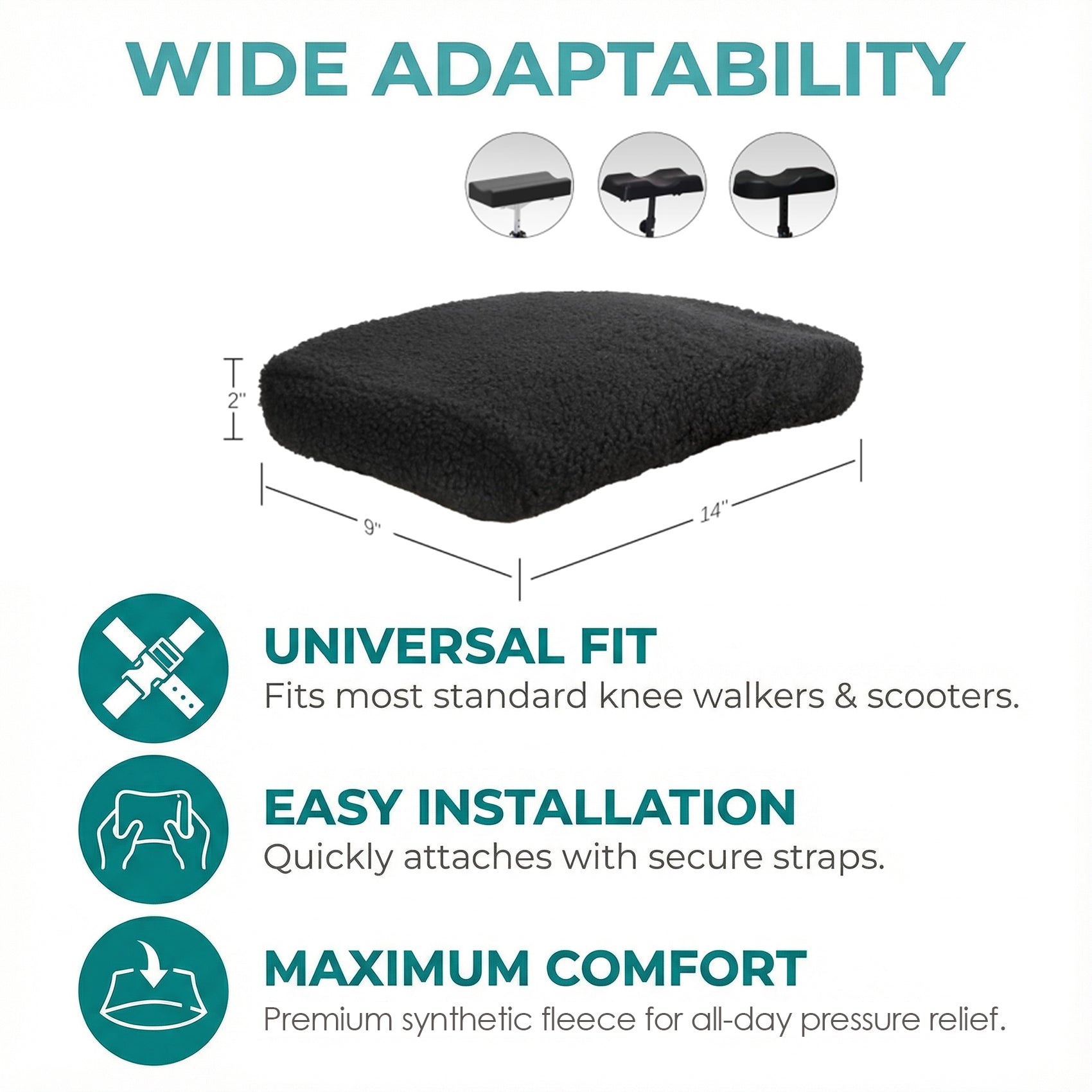 Premium Memory Foam Cushion for Knee Scooters