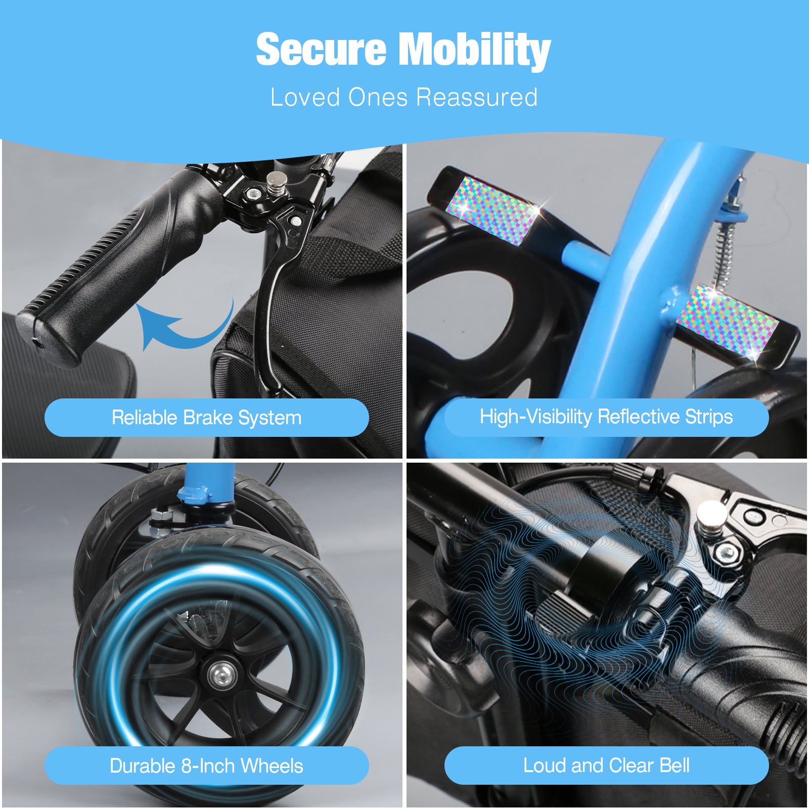 All Terrain Knee Scooter for Adults – Foldable Knee Walker for Foot & Ankle Injury Recovery
