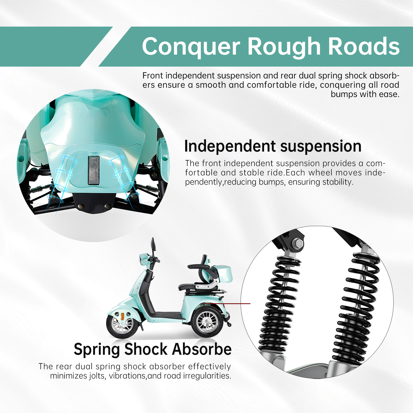 Mobility Scooters for Seniors All Terrain Heavy-duty Long Range Power Travel Scooter