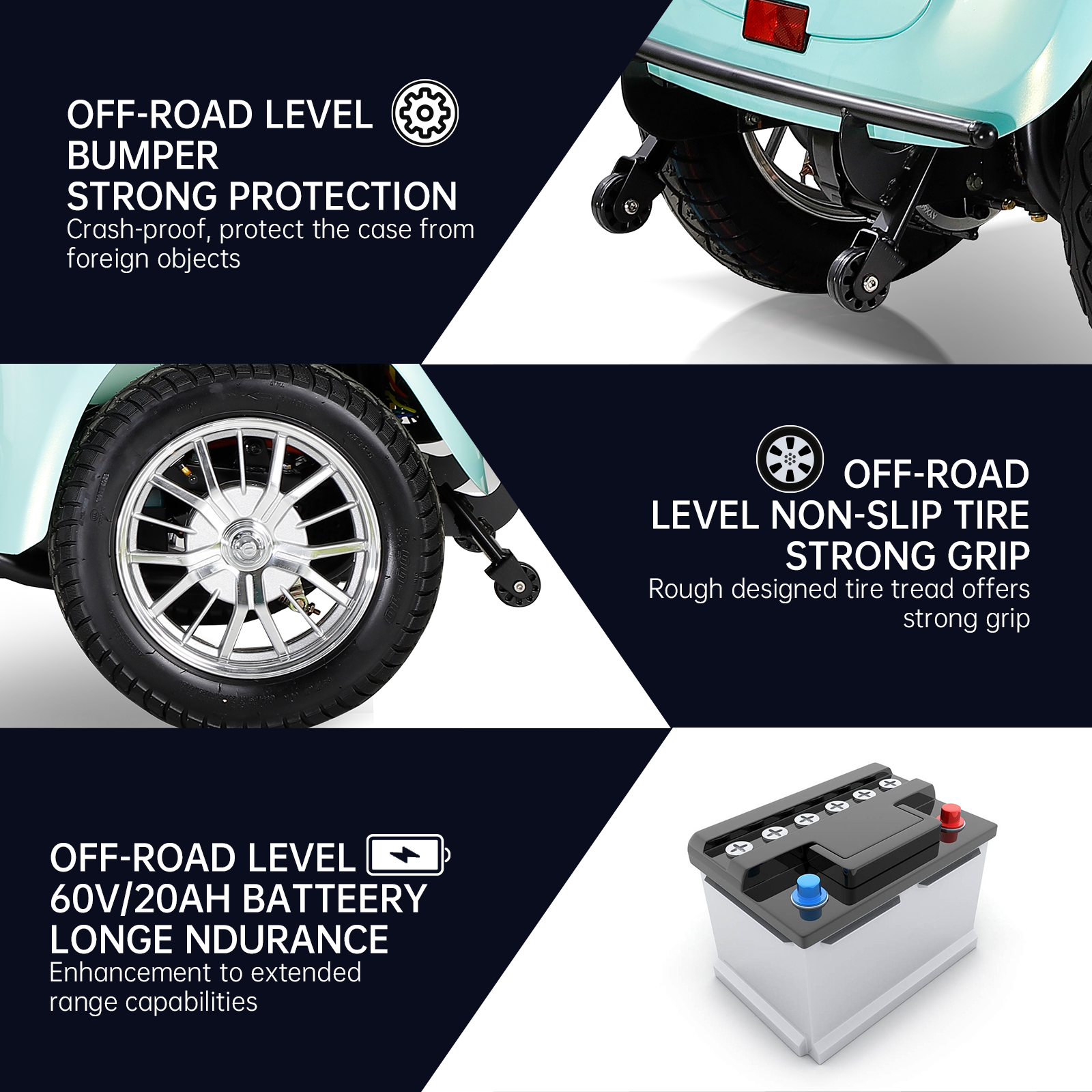 Mobility Scooters for Seniors All Terrain Heavy-duty Long Range Power Travel Scooter