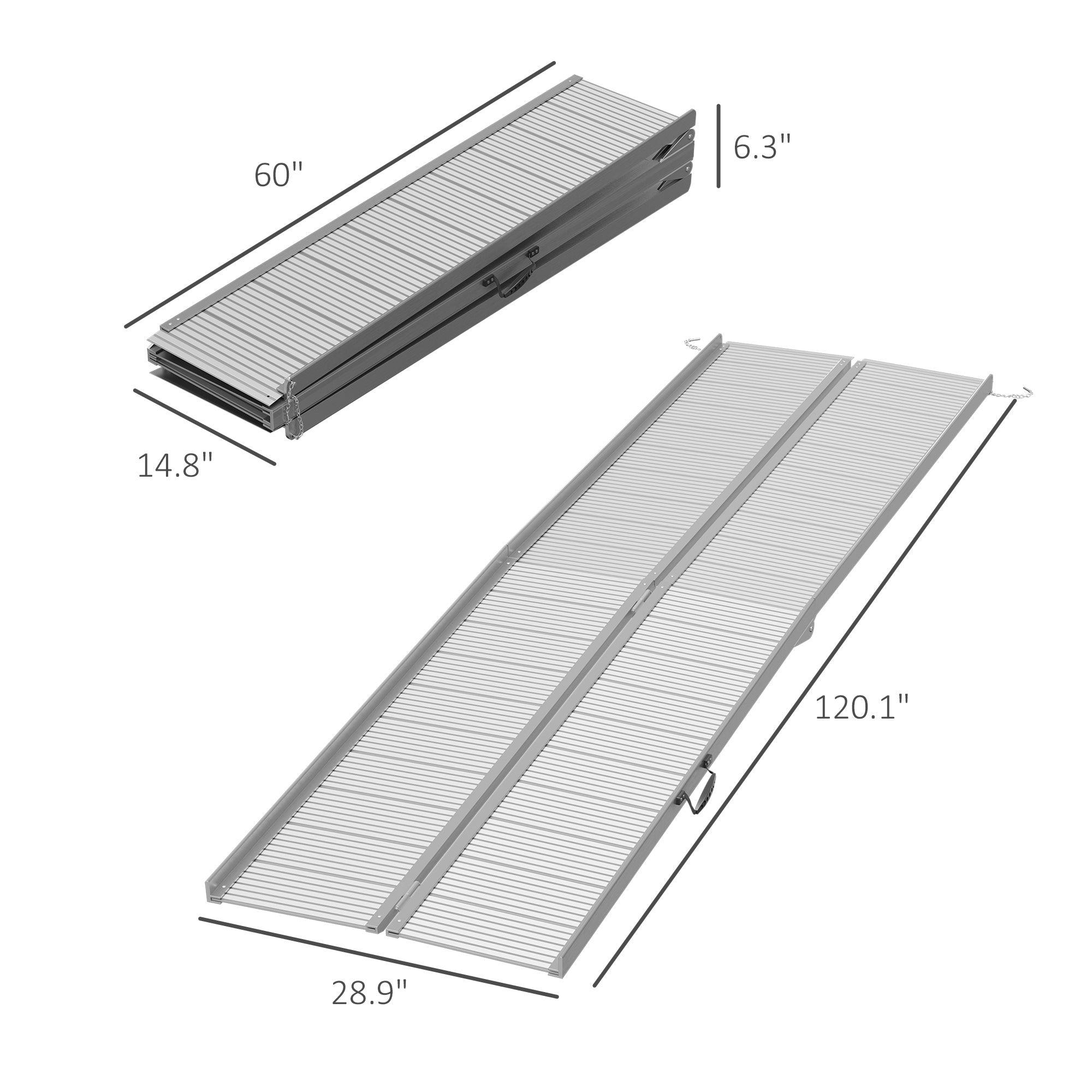 Portable Wheelchair Ramp - 10ft Foldable Aluminum Ramp for Home & Vehicles