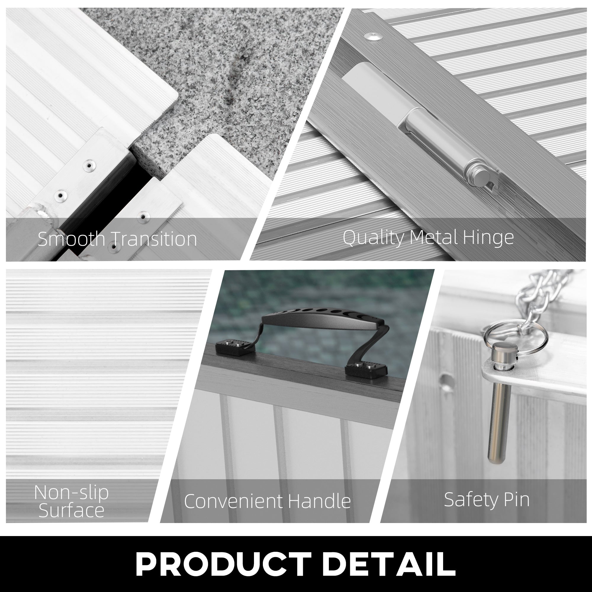 Portable Wheelchair Ramp - 10ft Foldable Aluminum Ramp for Home & Vehicles
