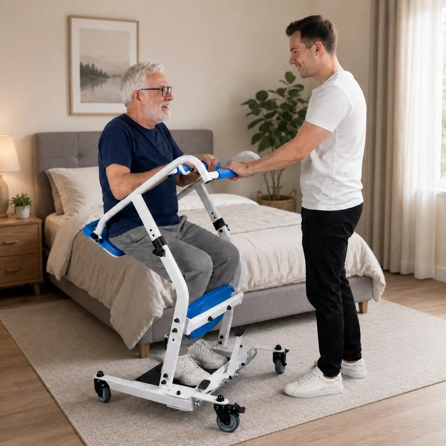 Heavy-Duty Sit-to-Stand Transfer Lift with Adjustable Base