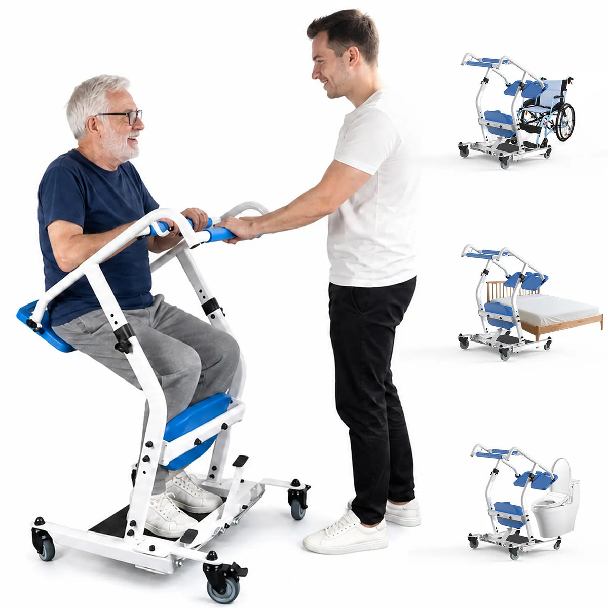 Heavy-Duty Sit-to-Stand Transfer Lift with Adjustable Base