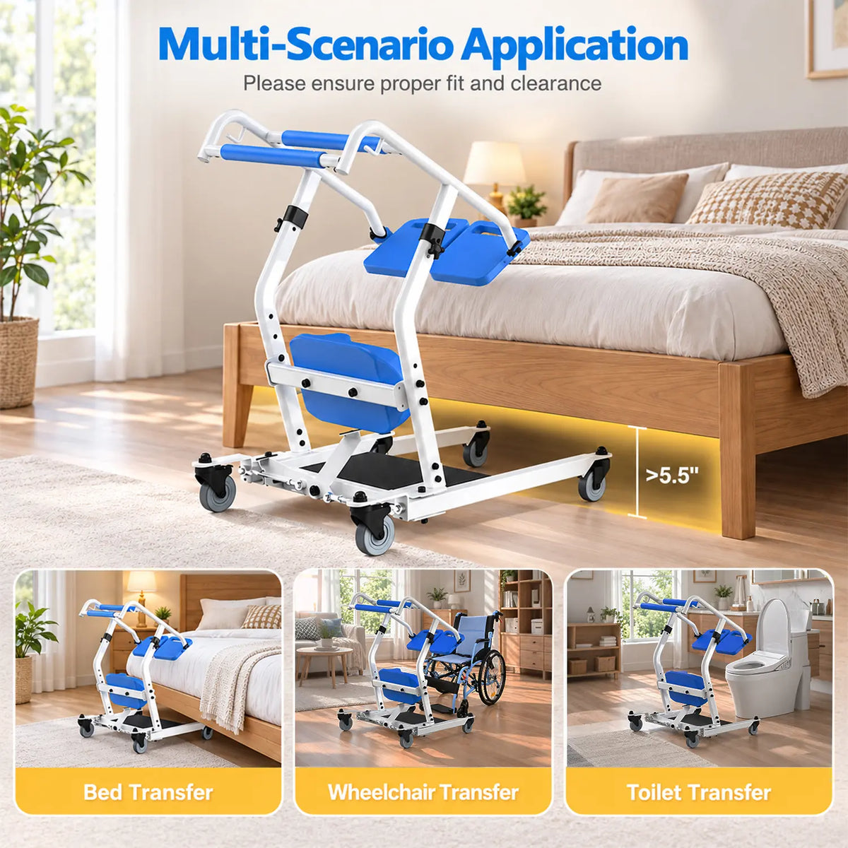 Heavy-Duty Sit-to-Stand Transfer Lift with Adjustable Base