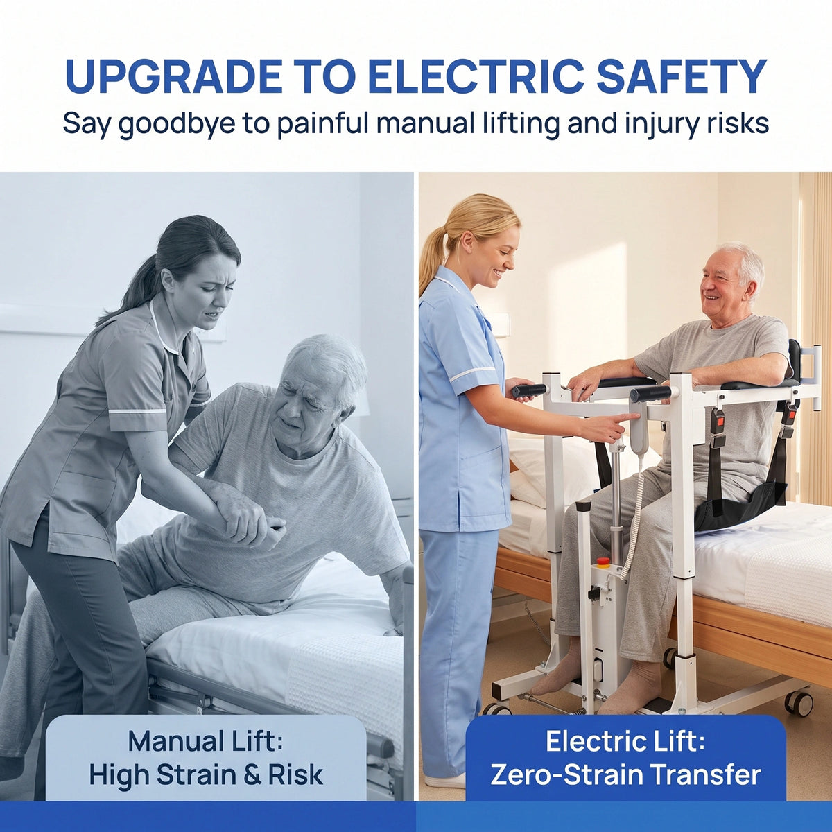 Electric Transfer Lift Chair with Remote Control for Seniors, 265 lb Capacity