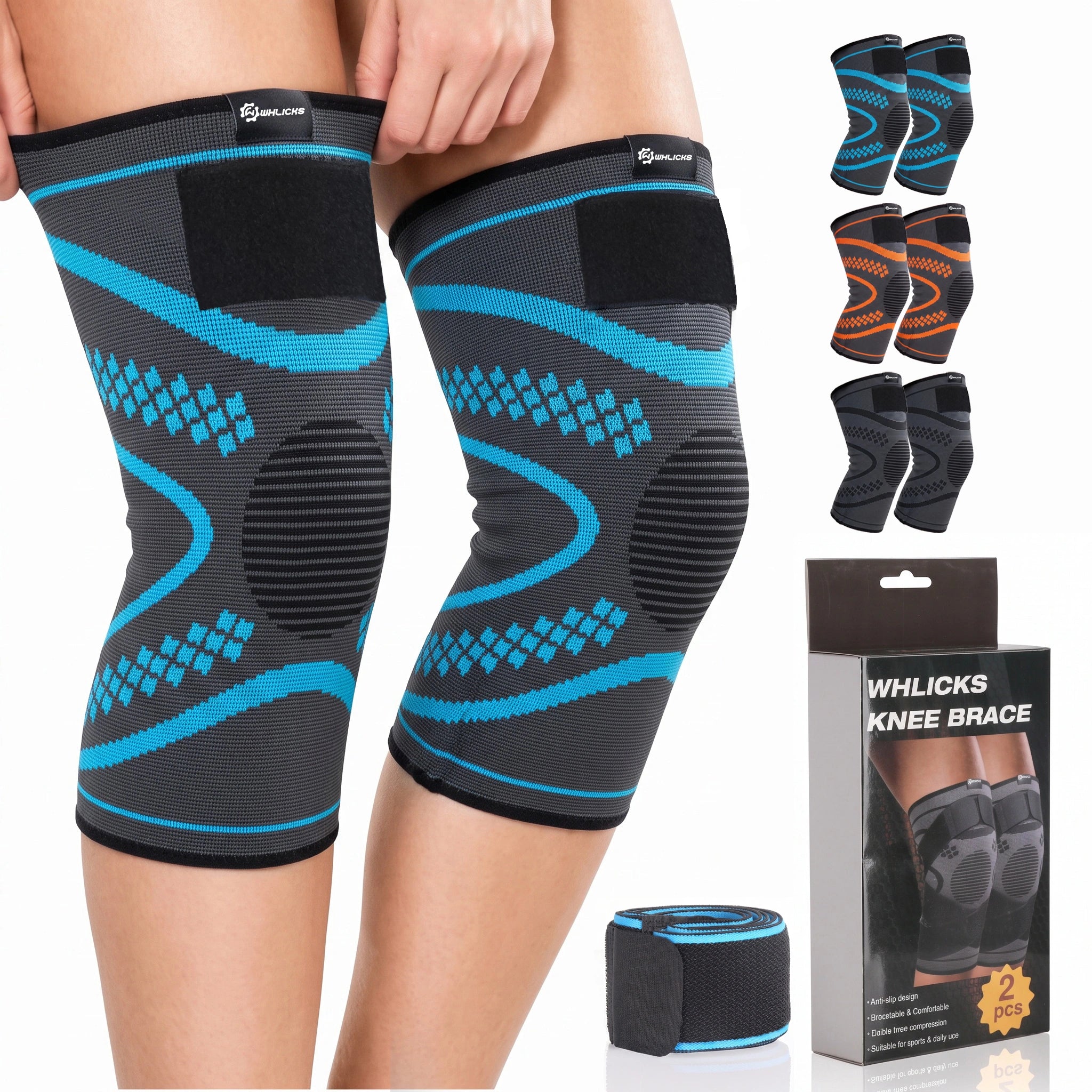 Knee Braces for Women & Men with Compression Straps