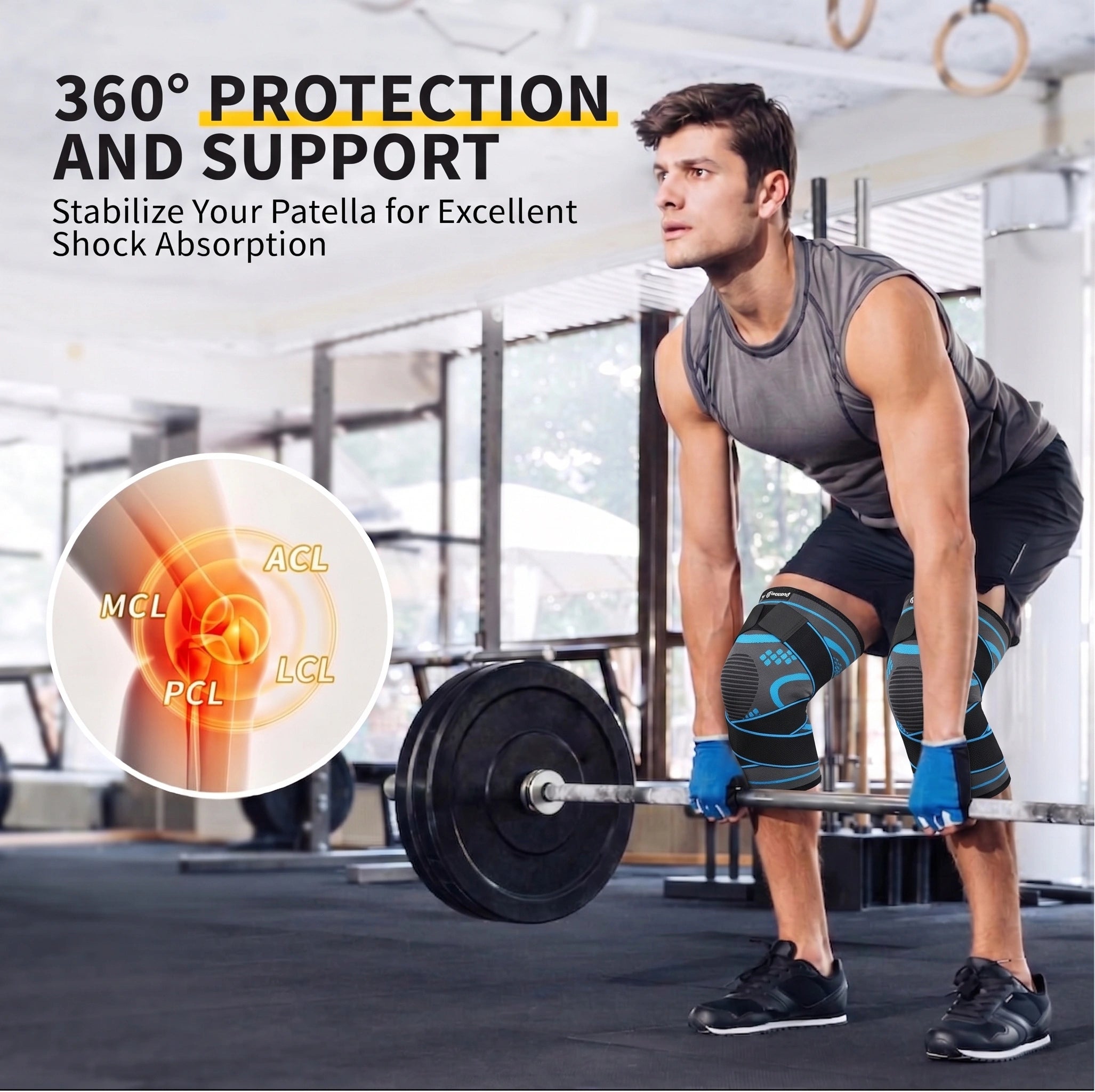 Knee Braces for Women & Men with Compression Straps