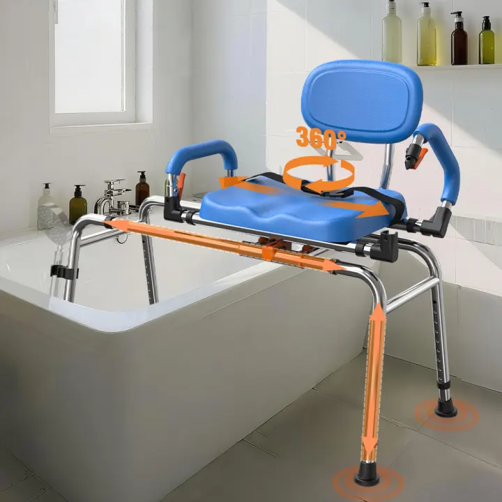 306° swivel shower chair#color_blue
