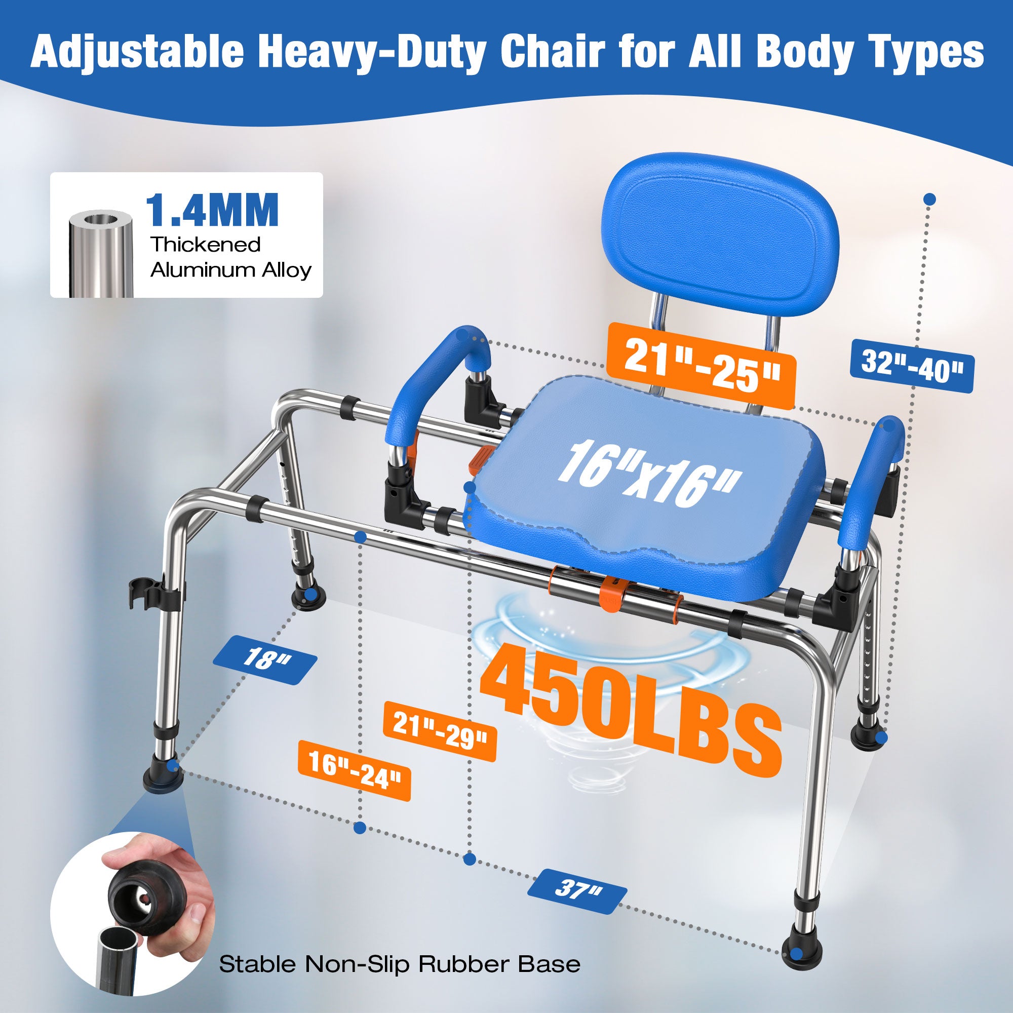 heavy duty shower chair#color_blue