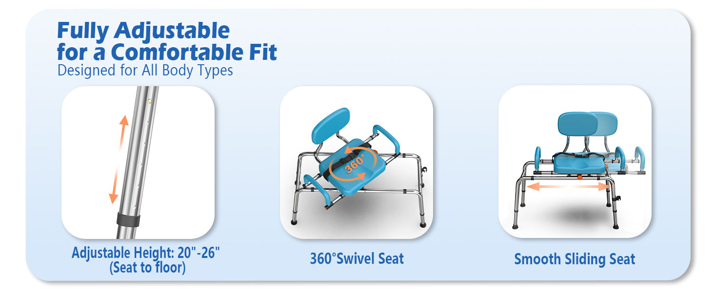 adjustable shower chair for a comfortable fit