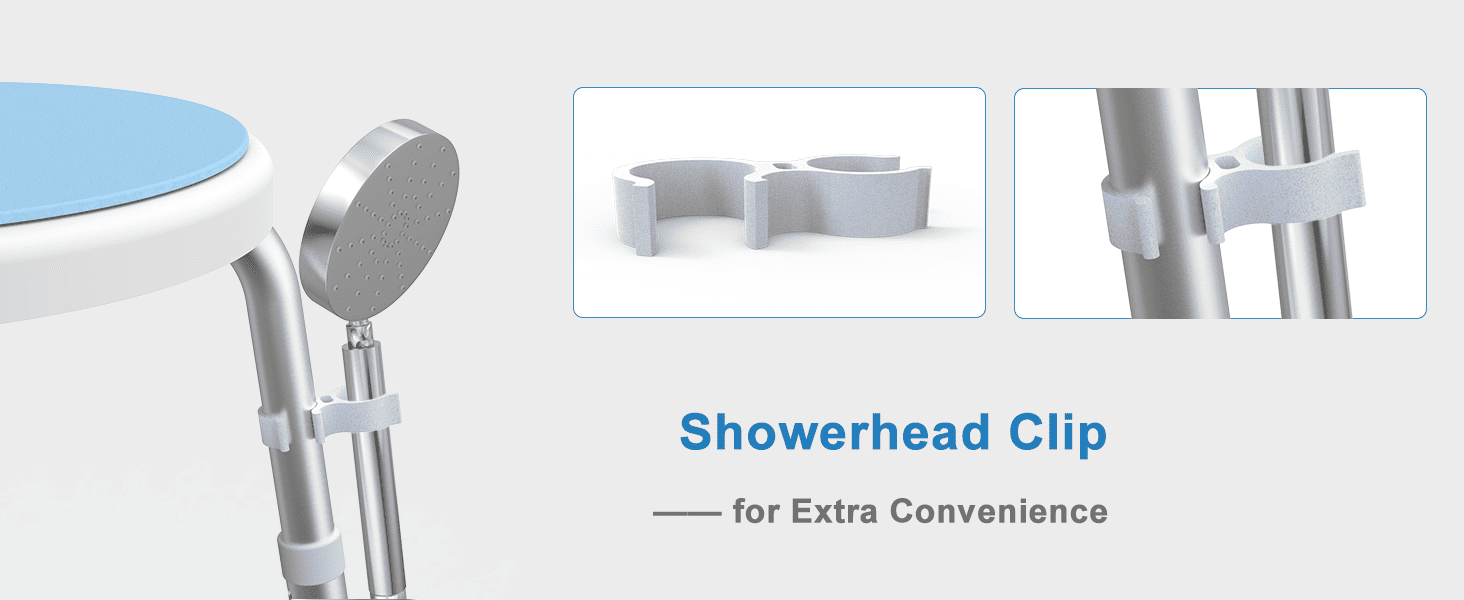 Showerhead clip can be attached on Whlicks Shower Chair