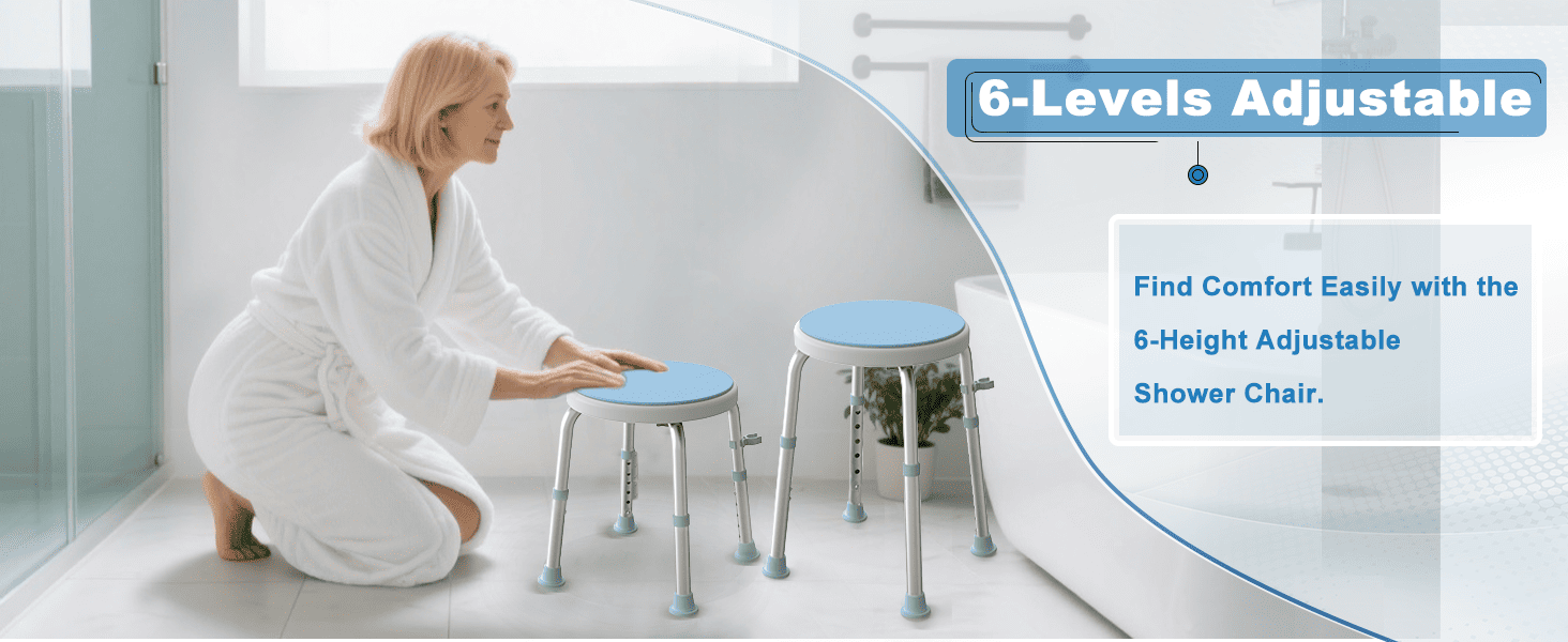 6-level adjustable Whlicks shower chair