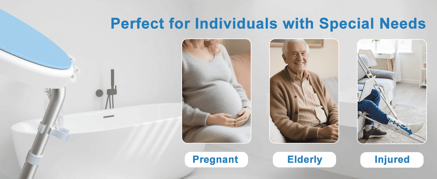 Whlicks Shower Chair is Perfect for special needs like pregnant, elderly, and injured