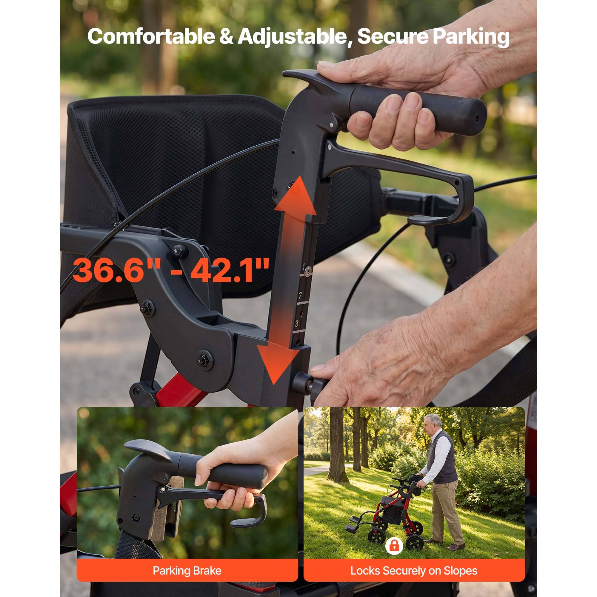All-Terrain 2-in-1 Rollator Walker with Seat