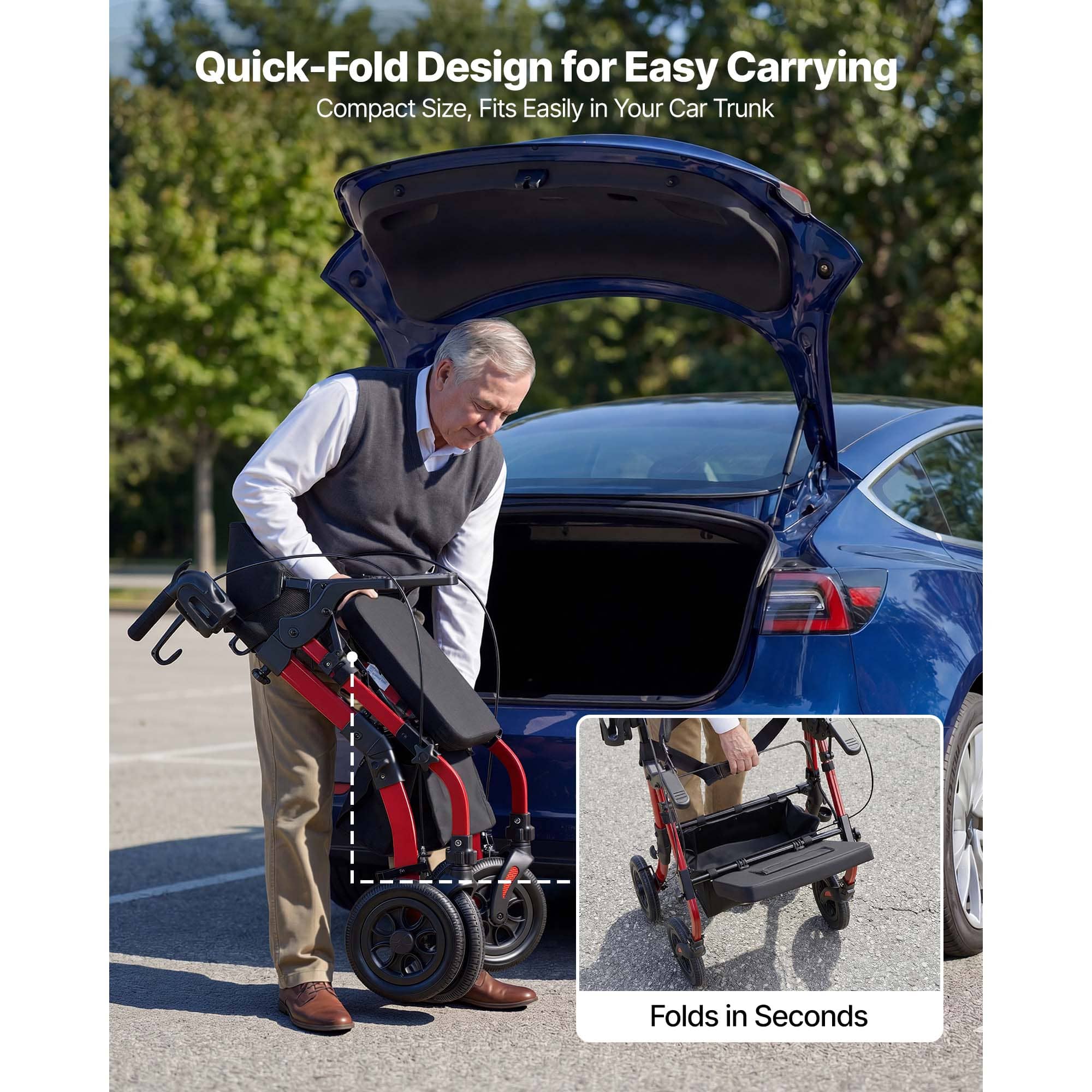 All-Terrain 2-in-1 Rollator Walker with Seat