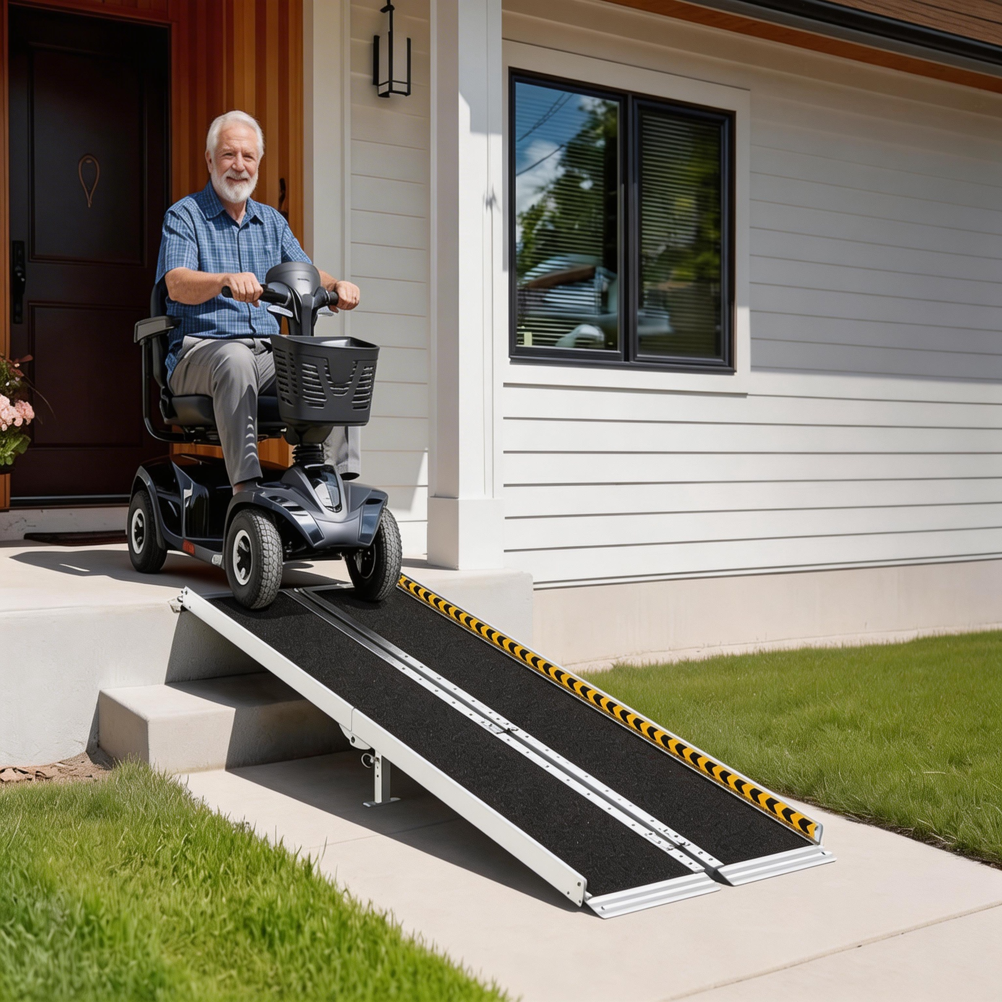 Portable 6-10FT Aluminum Ramp for Wheelchairs & Mobility Scooters