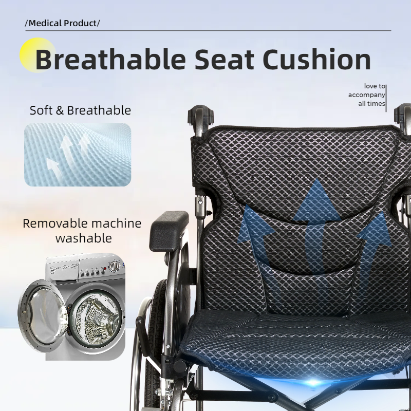 Aluminum Foldable Lightweight Wheelchair – Large Seat & Safe Wheels