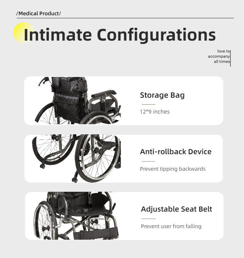 Aluminum Foldable Lightweight Wheelchair – Large Seat & Safe Wheels
