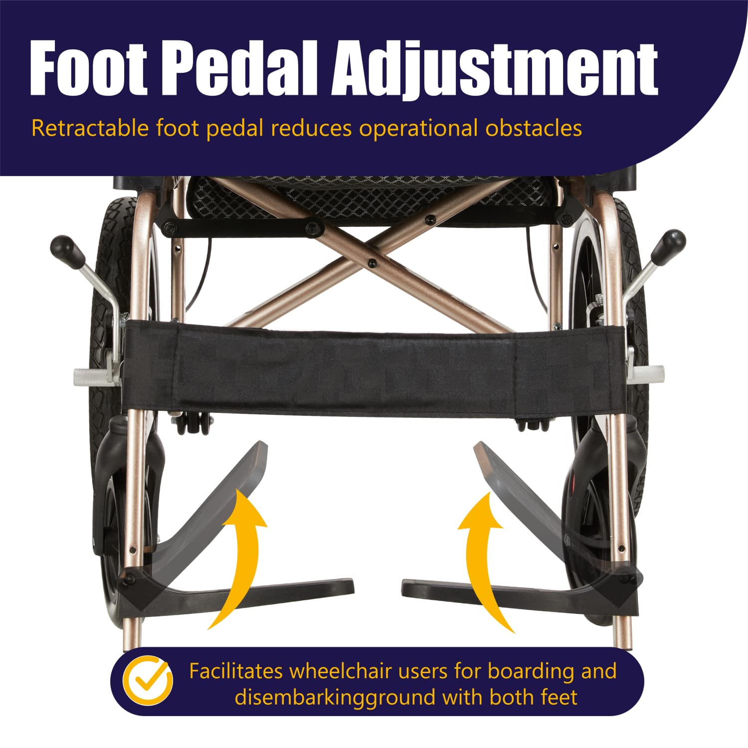 Lightweight Transport Wheelchair – Compact Size, Thick Stable Wheels