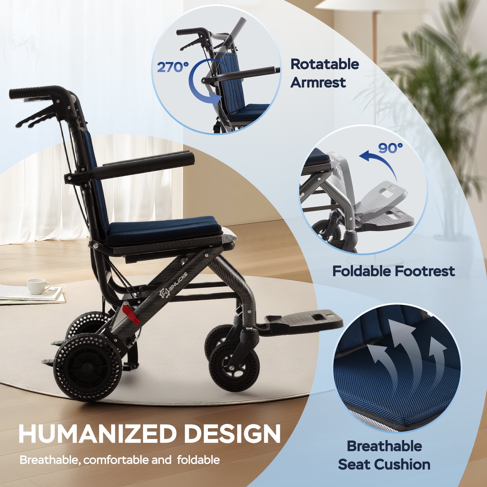 2-in-1 Transport Wheelchair & Shower Chair