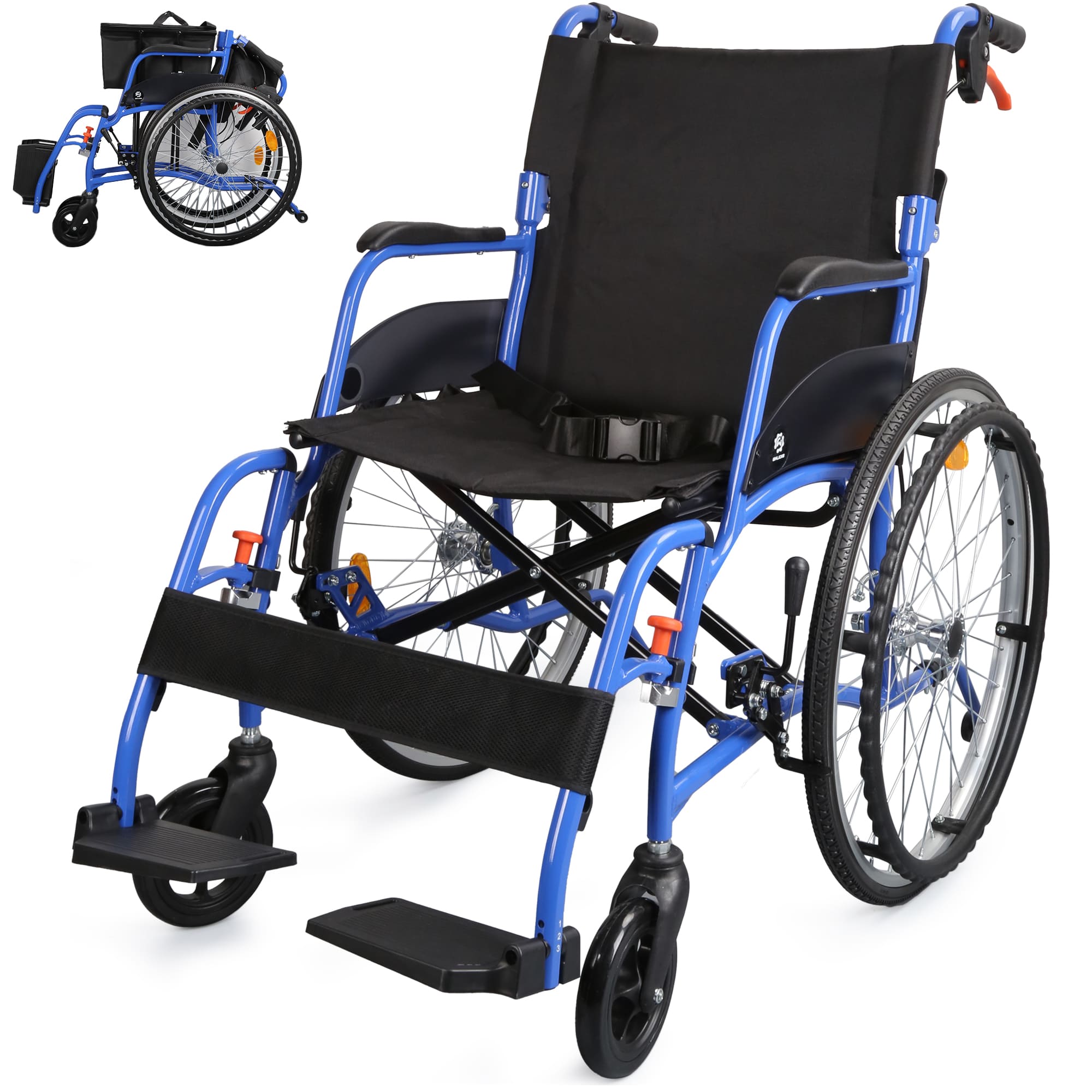 blue transport wheelchair