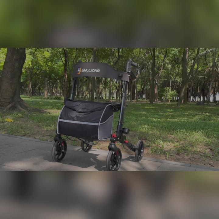 Load video: lightweight rollator walker with seat