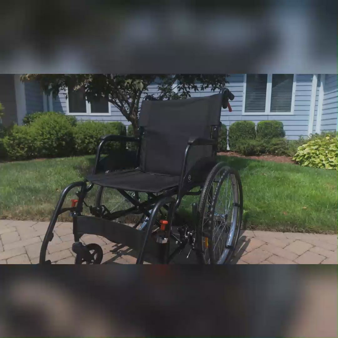 Lightweight Manual Wheelchair – Foldable & Portable Wheelchair with Swing-Away Footrests and Anti Tipper
