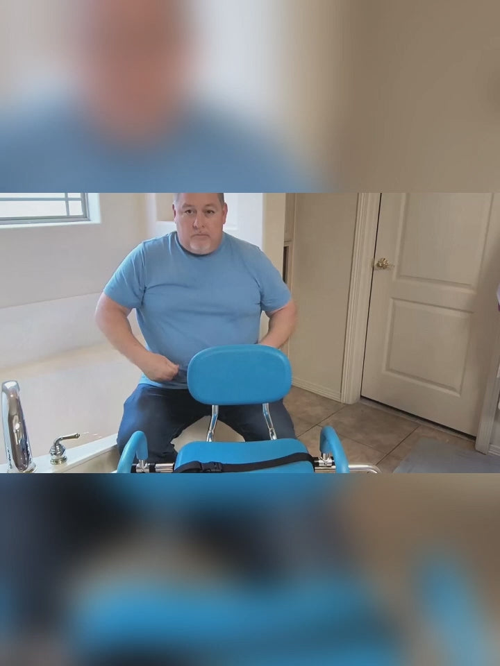 Load video: roll in shower chair