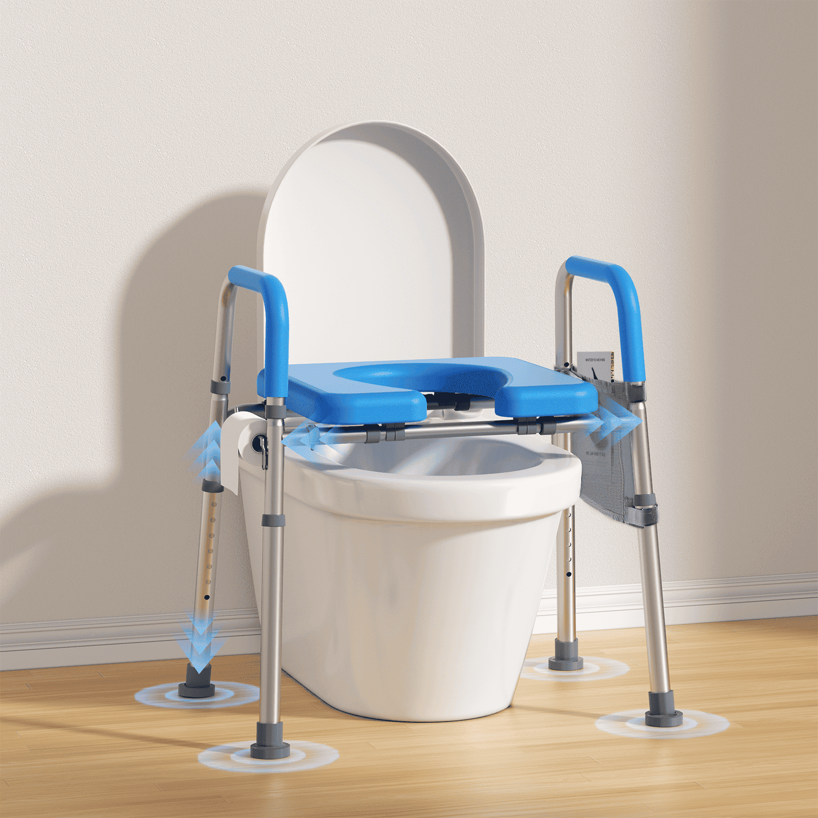 Whlicks Raised Toilet Seat with Handles for Seniors– Adjustable & Comfortable Support