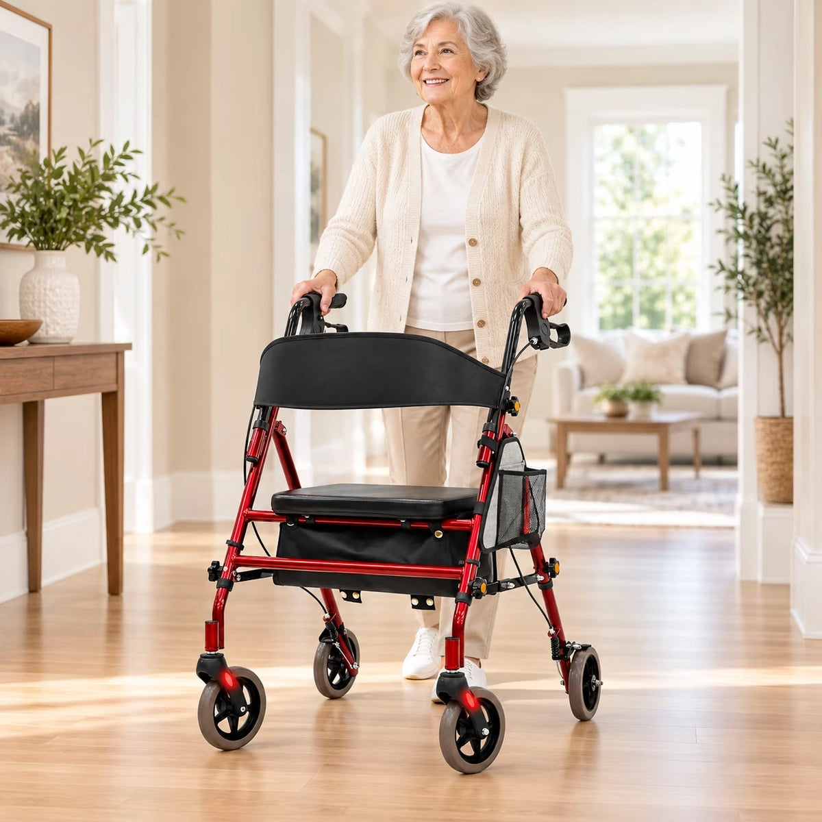 Essential Lightweight Rollator Walker with Seat