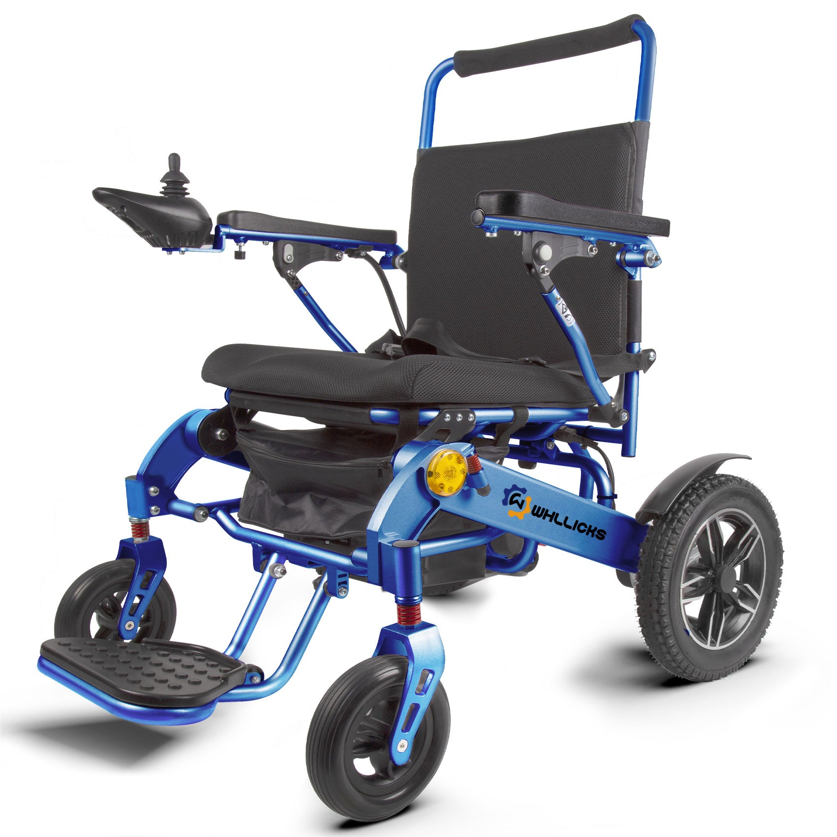 blue foldable wheelchair