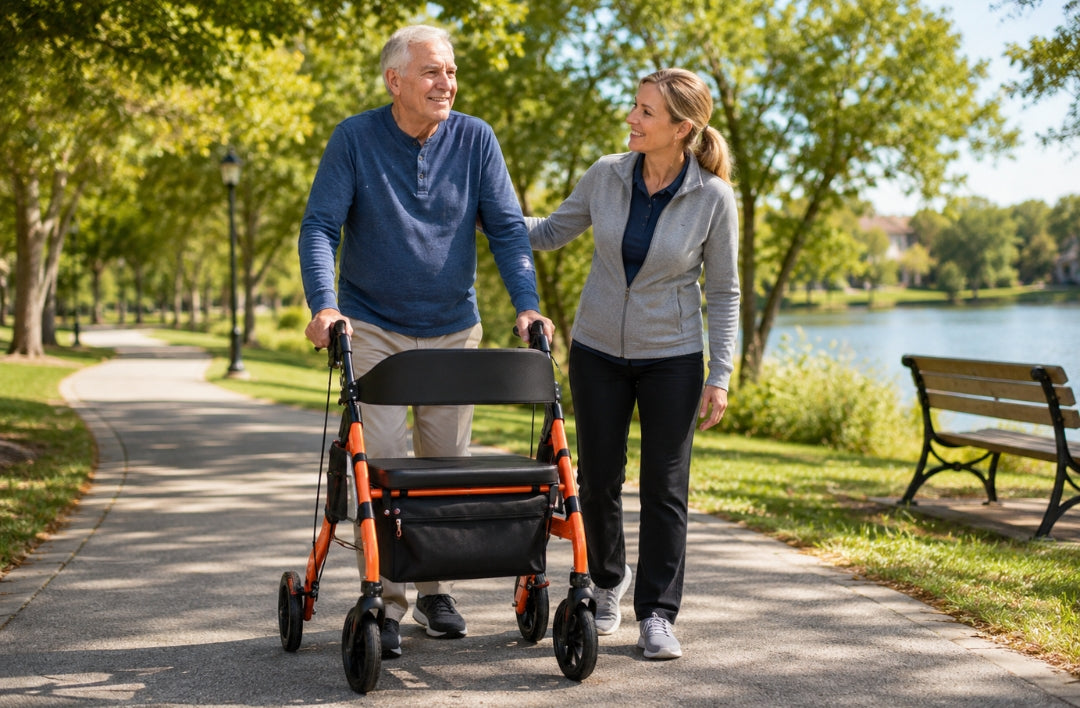 How a Rollator Walker Can Help Stroke Survivors Walk Again Safely | WHLICKS