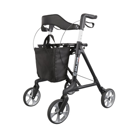 Heavy Duty Rollator Walker for Seniors, Lightweight 16 lbs, Foldable with Seat